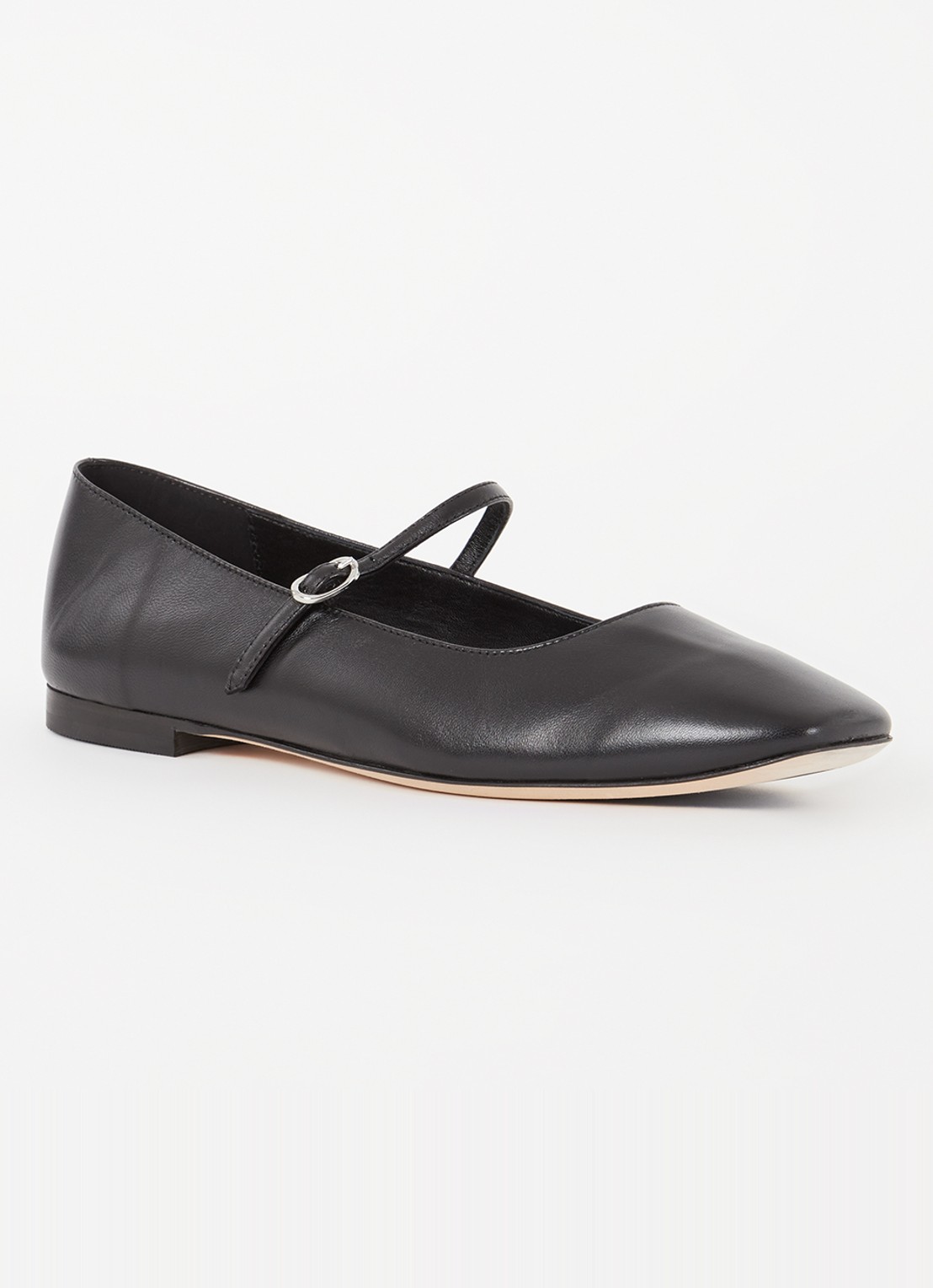 Odare Pampas ballerina van leer  - voorkant zwart