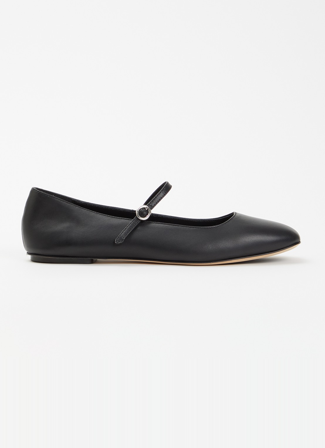 Odare Pamplona ballerina van leer met gespdetail - voorkant zwart