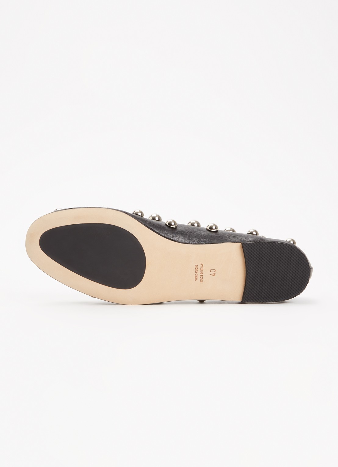 Odare Penna ballerina van leer met studs - detail 3 zwart