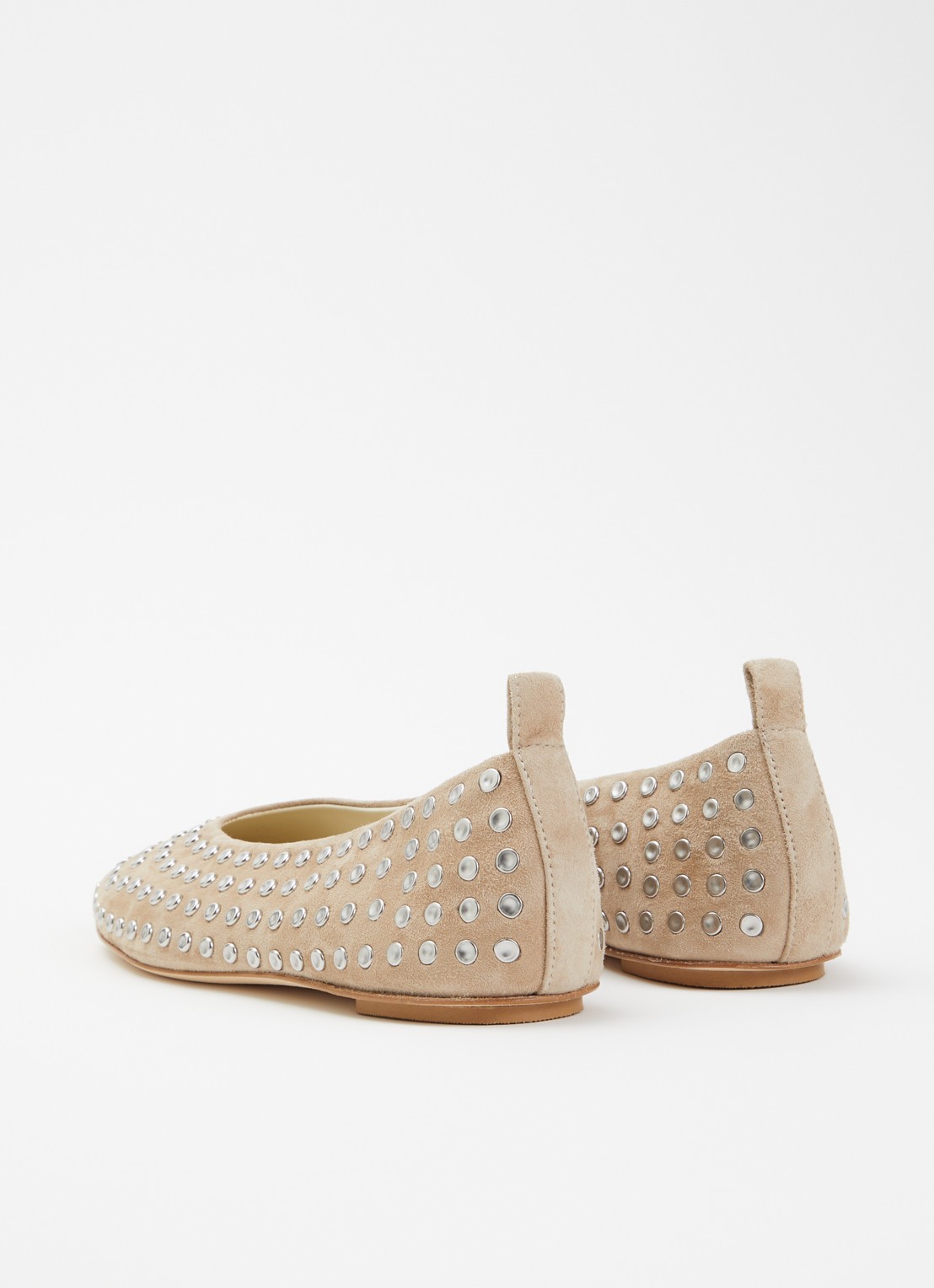 Odare Selena ballerina van suède met studs - achterkant 4 beige