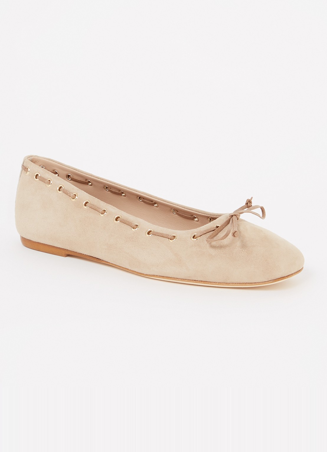 Odare Tarifa ballerina van suède met strikdetail - voorkant 5 groen