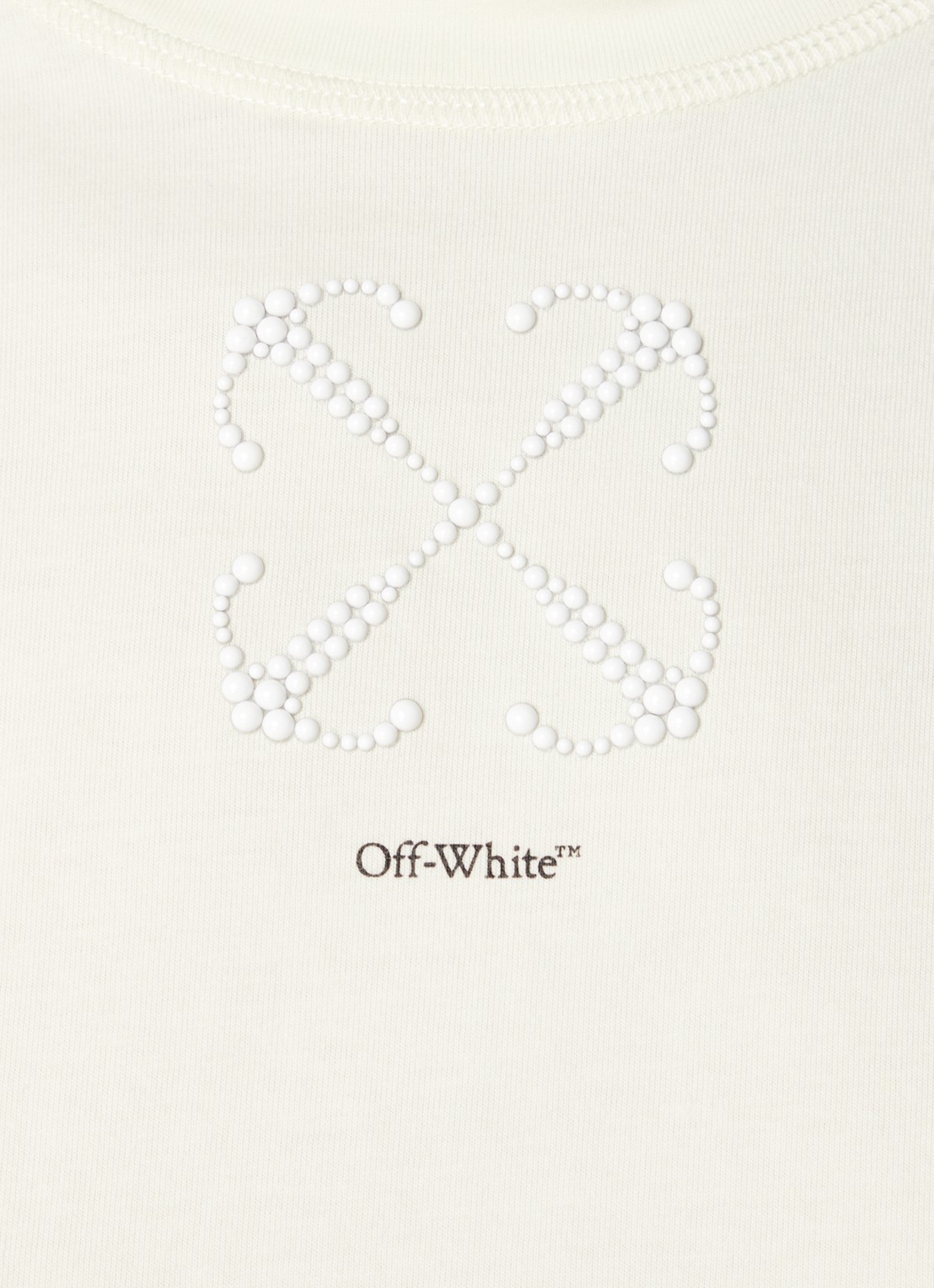 Off-White Arrow cropped T-shirt met logo - detail 3 ivoor