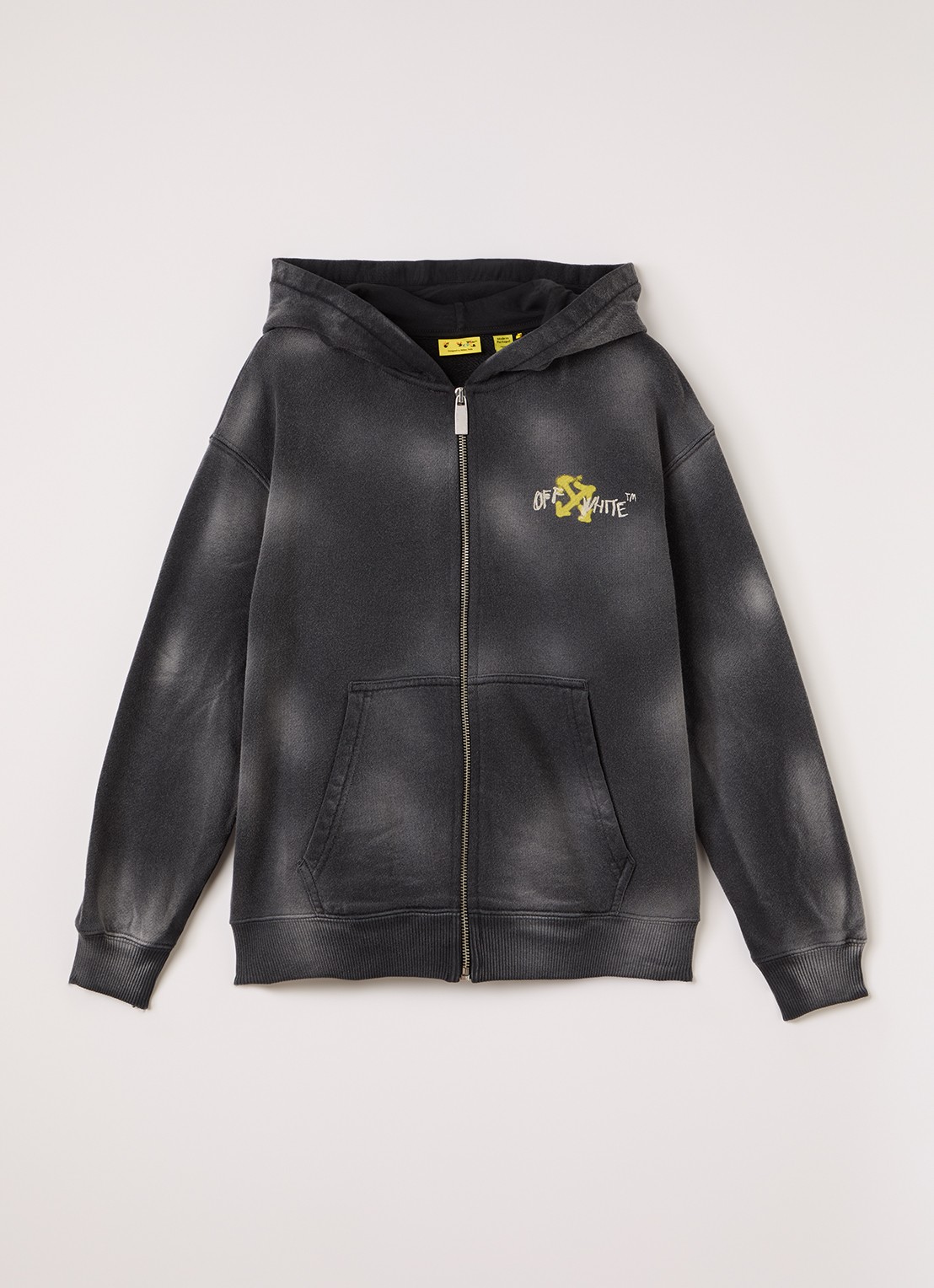 Off-White Arrow Spray vest met logo- en backprint - voorkant 2 antraciet