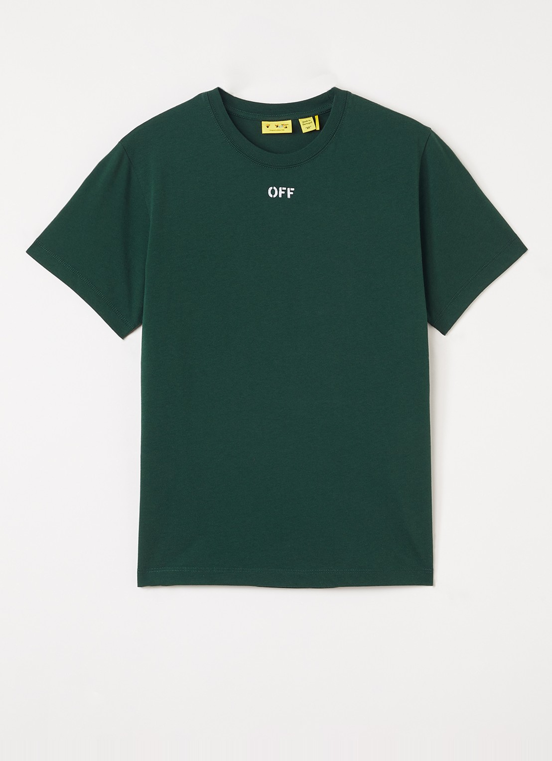Off-White Arrow T-shirt met logo- en backprint - voorkant donkergroen