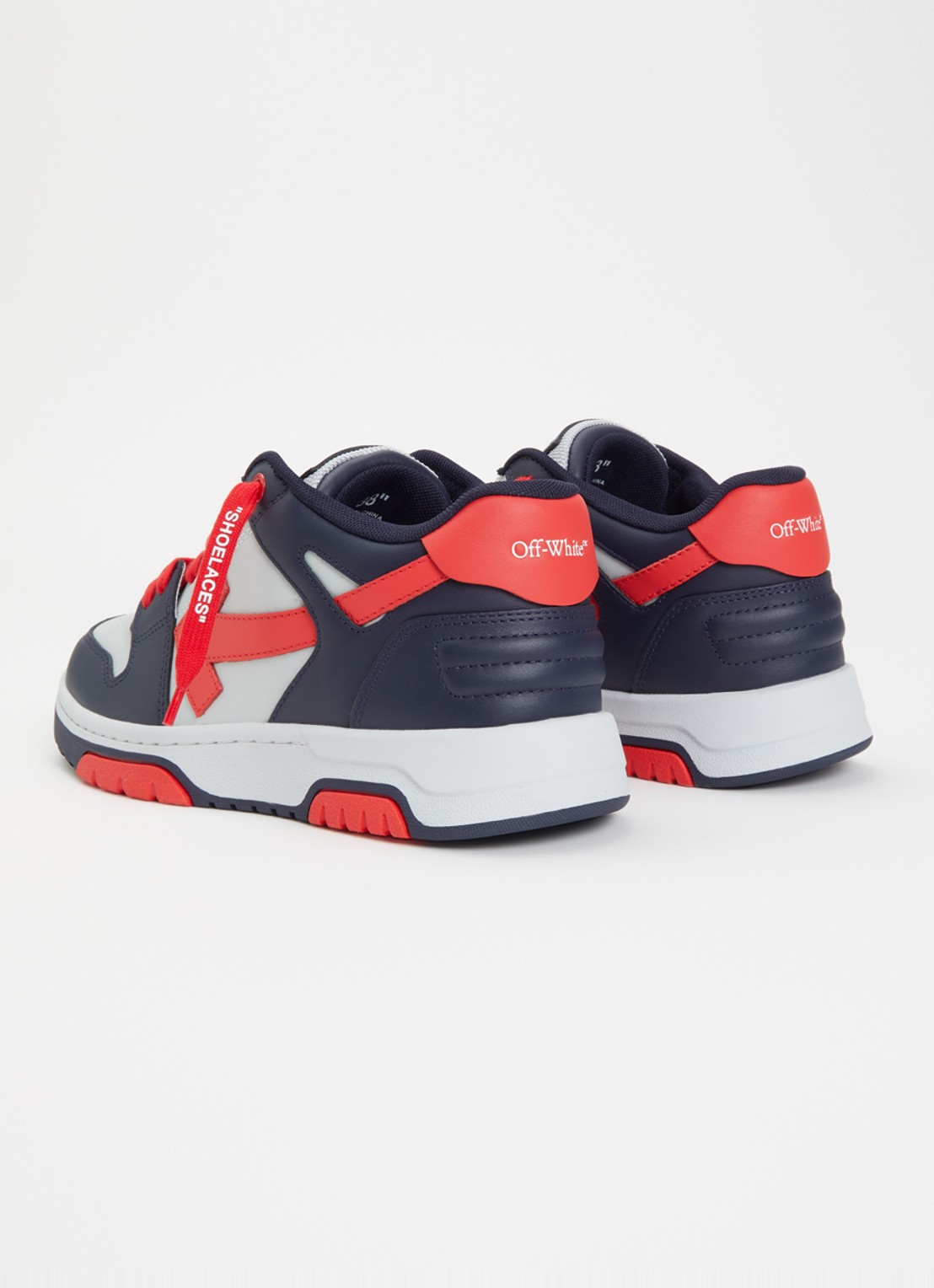 Off-White B-Out Of Office sneaker van leer  - achterkant 3 donkerblauw