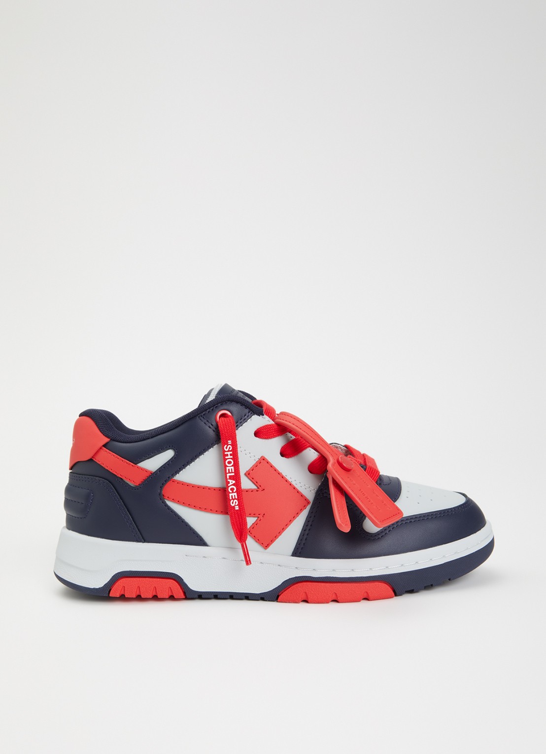 Off-White B-Out Of Office sneaker van leer  - voorkant donkerblauw