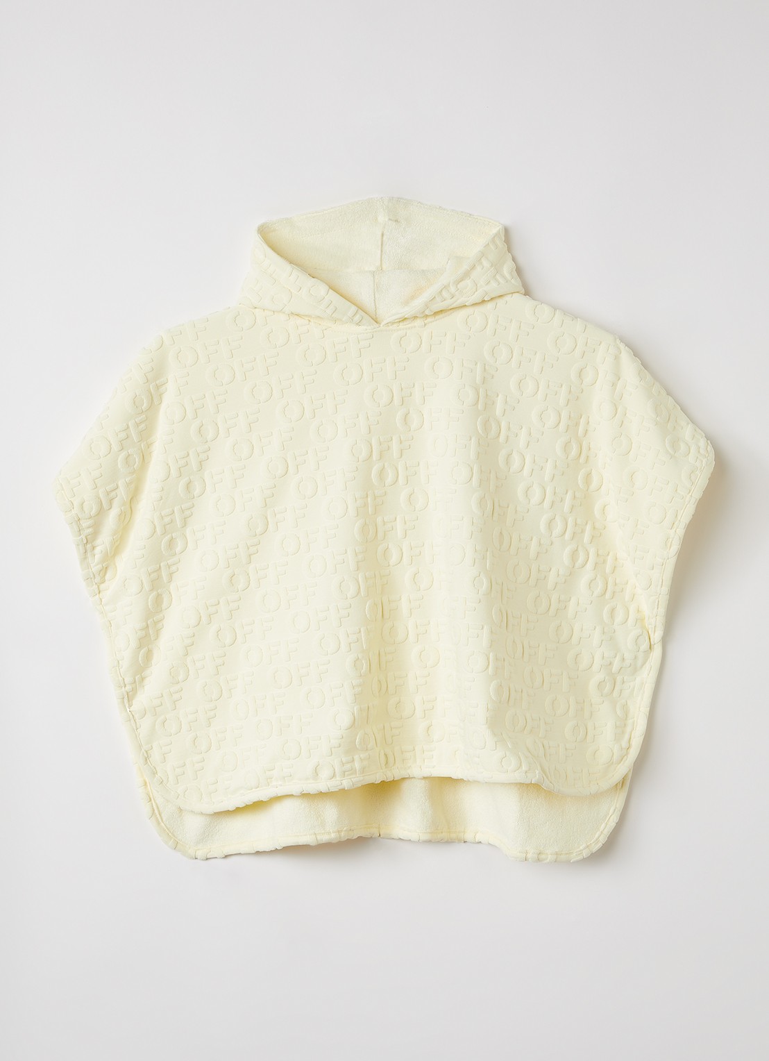 Off-White Badcape van badstof - voorkant 2 beige