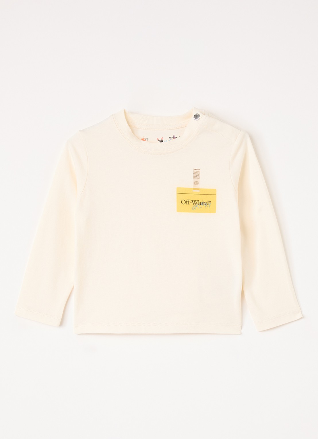 Off-White Badge Gallery longsleeve met logoprint - voorkant 2 beige