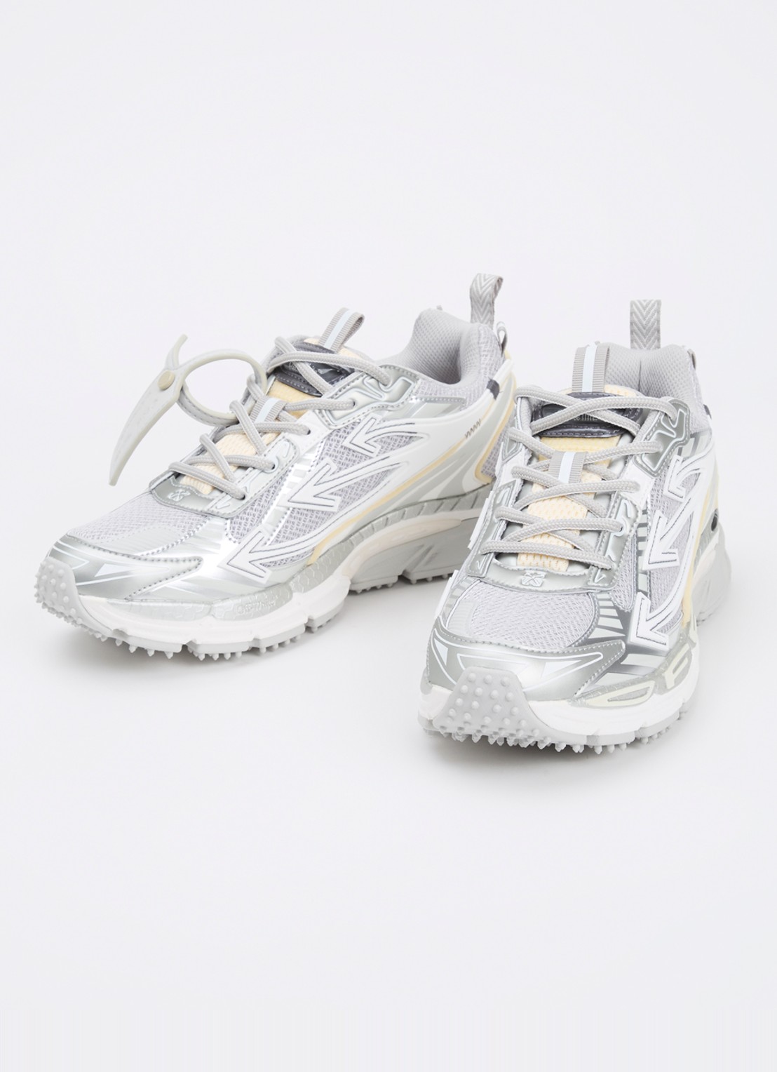 Off-White Be Right Back sneaker met mesh details - detail 2 zilver