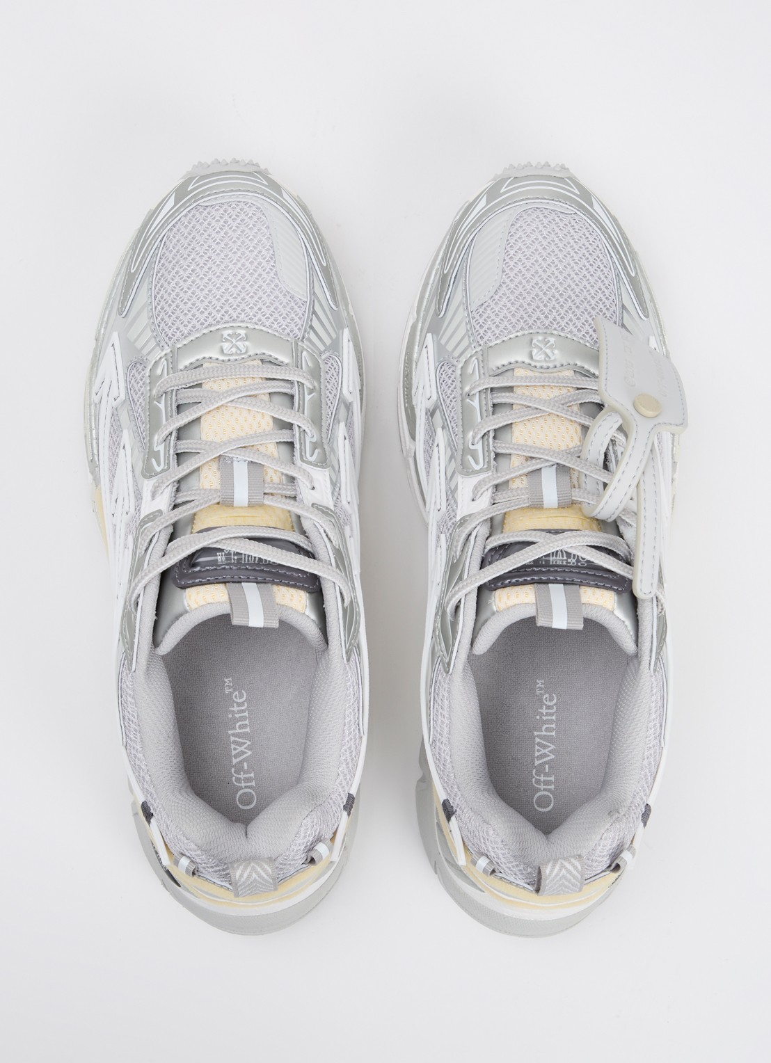 Off-White Be Right Back sneaker met mesh details - detail 3 zilver