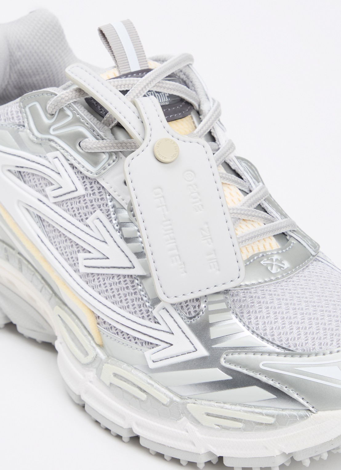 Off-White Be Right Back sneaker met mesh details - detail 5 zilver