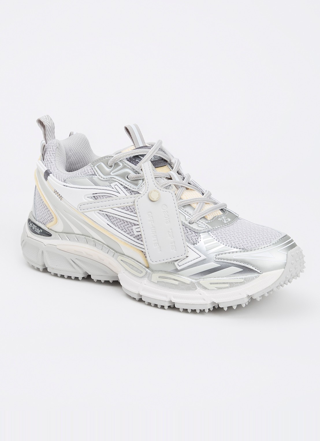 Off-White Be Right Back sneaker met mesh details - voorkant 6 zilver