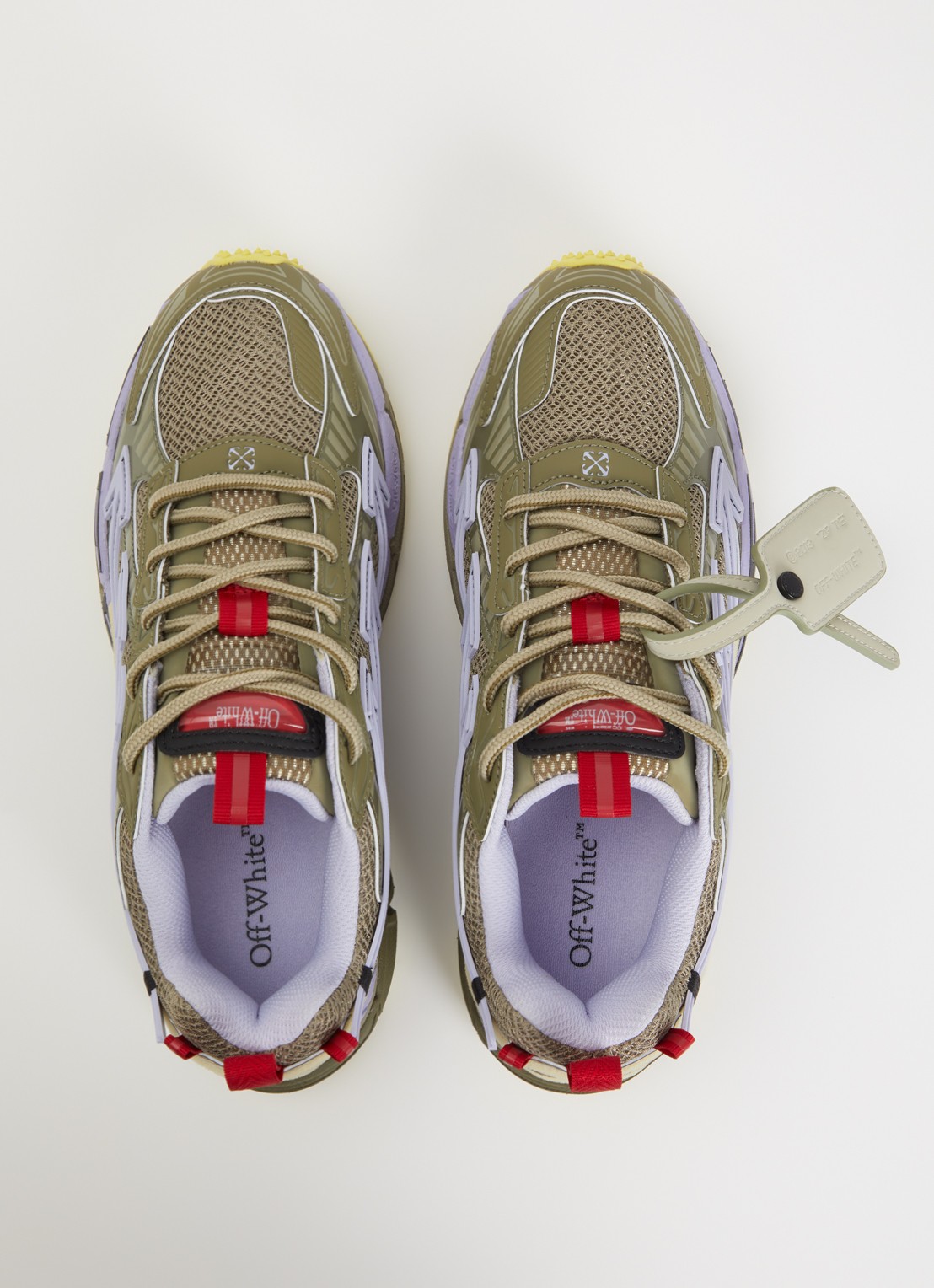 Off-White Be Right Back sneaker met mesh details - detail 3 bronsgroen