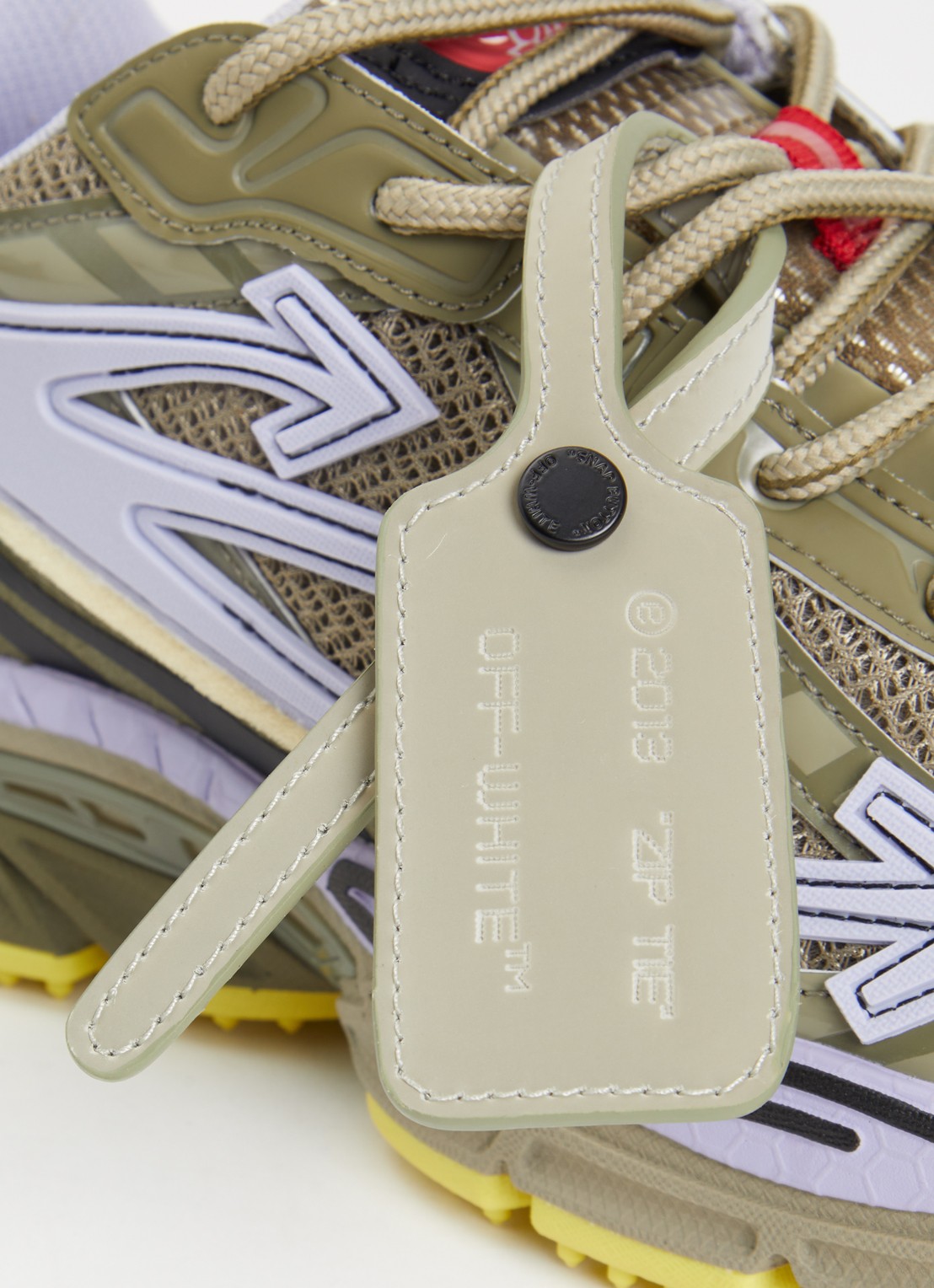 Off-White Be Right Back sneaker met mesh details - detail 5 bronsgroen