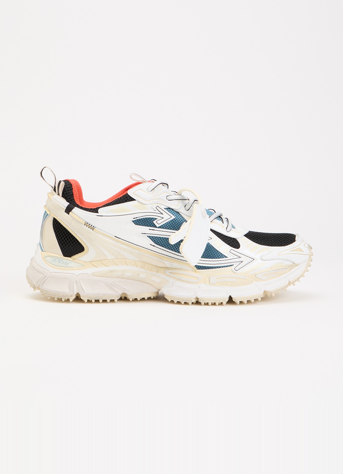 Off-White Be Right Back sneaker met mesh details - voorkant ivoor
