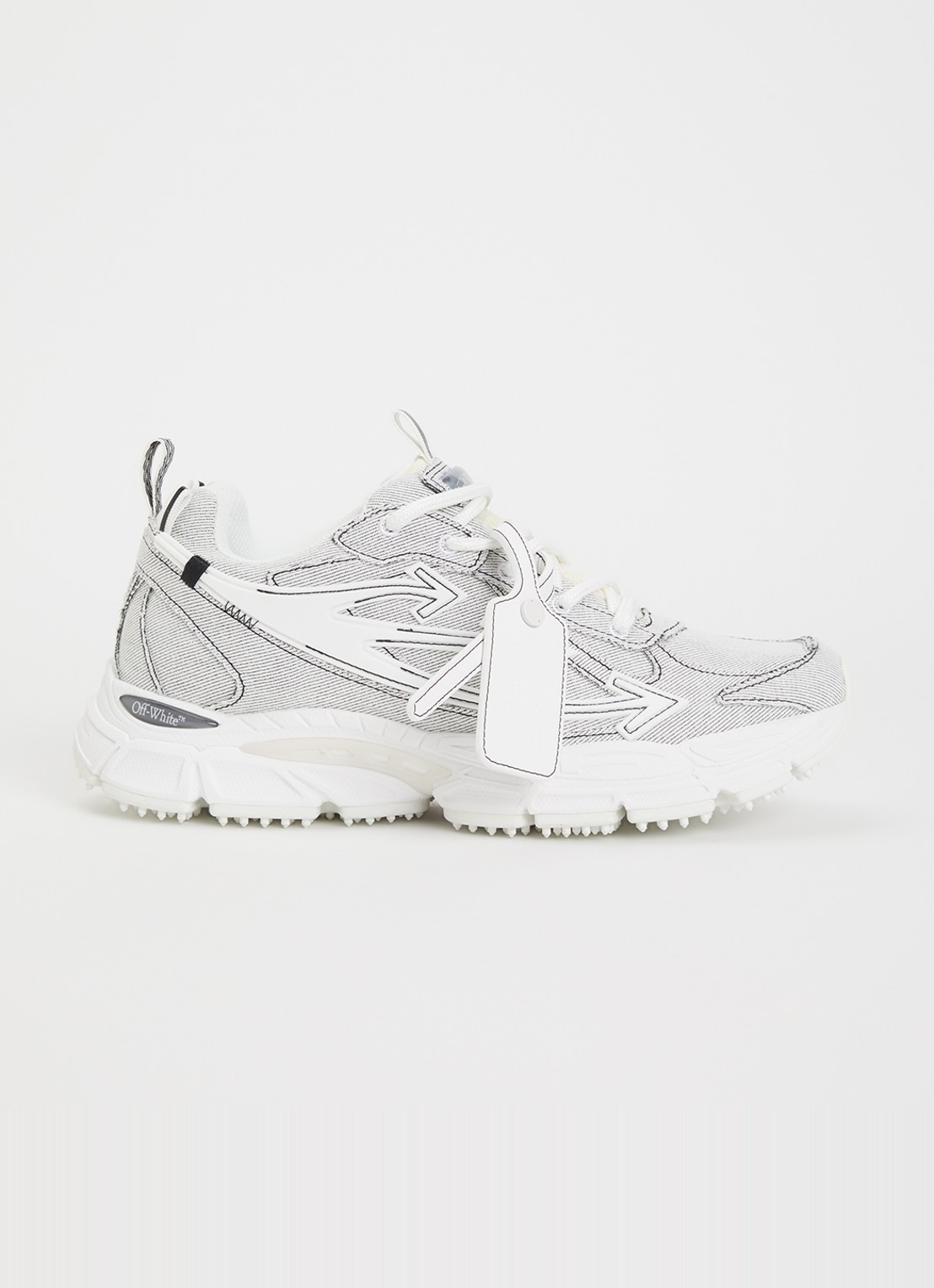 Off-White Be Right Back sneaker van denim - voorkant wit