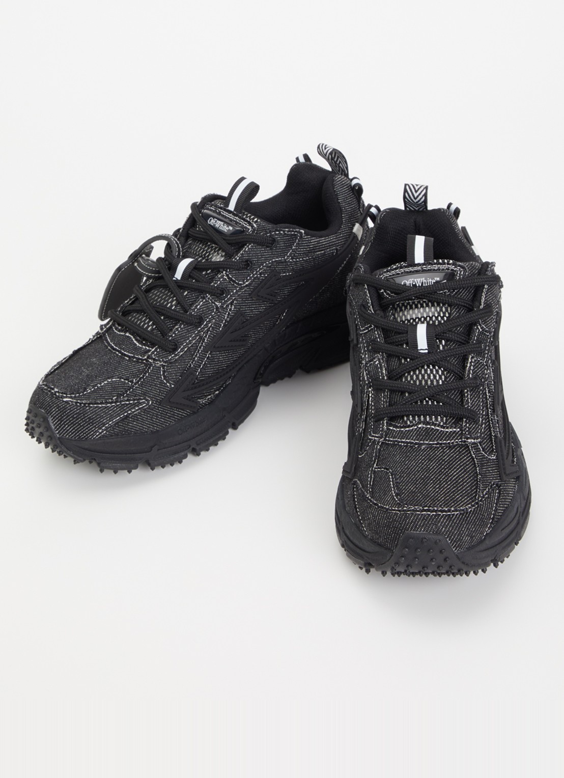Off-White Be Right Back sneaker van denim - detail zwart