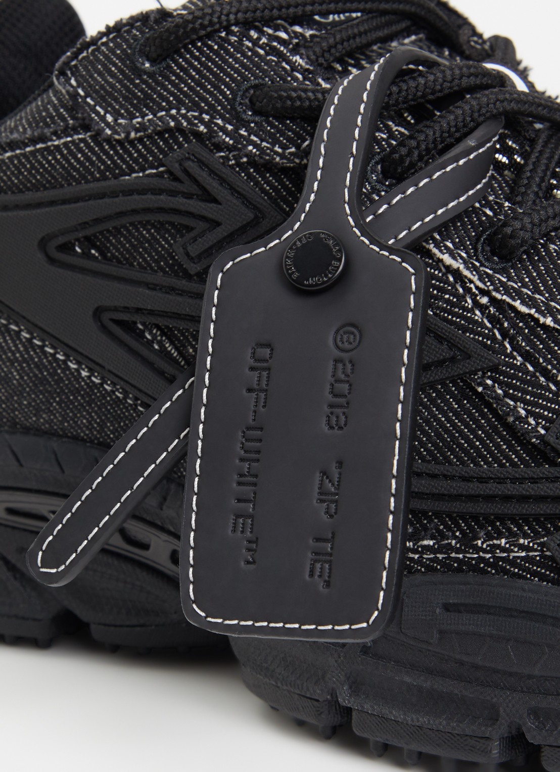 Off-White Be Right Back sneaker van denim - detail 4 zwart