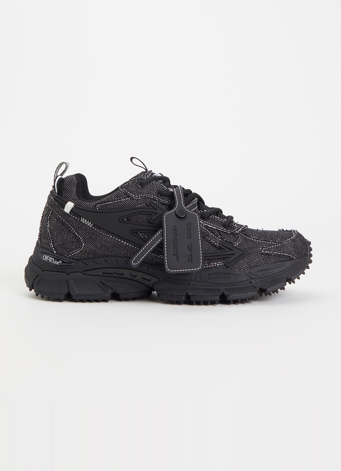 Off-White Be Right Back sneaker van denim - voorkant 6 zwart