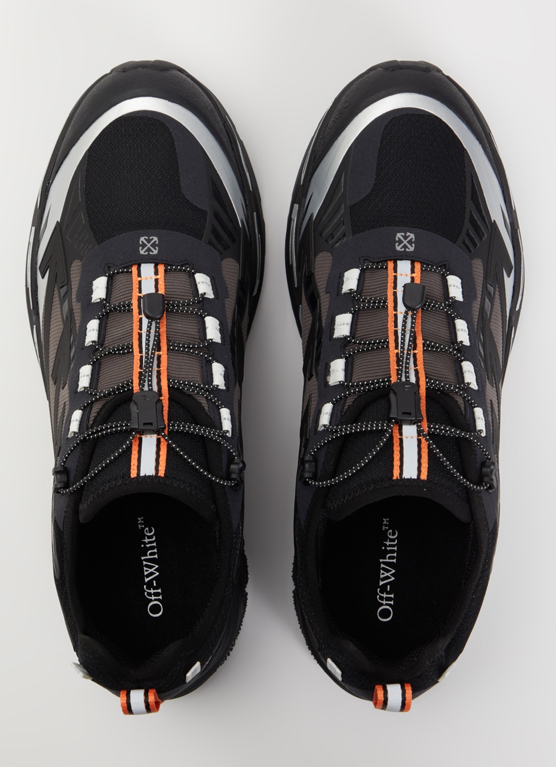 Off-White Be Right Back Trail sneaker van mesh met metallic details - detail 2 zwart