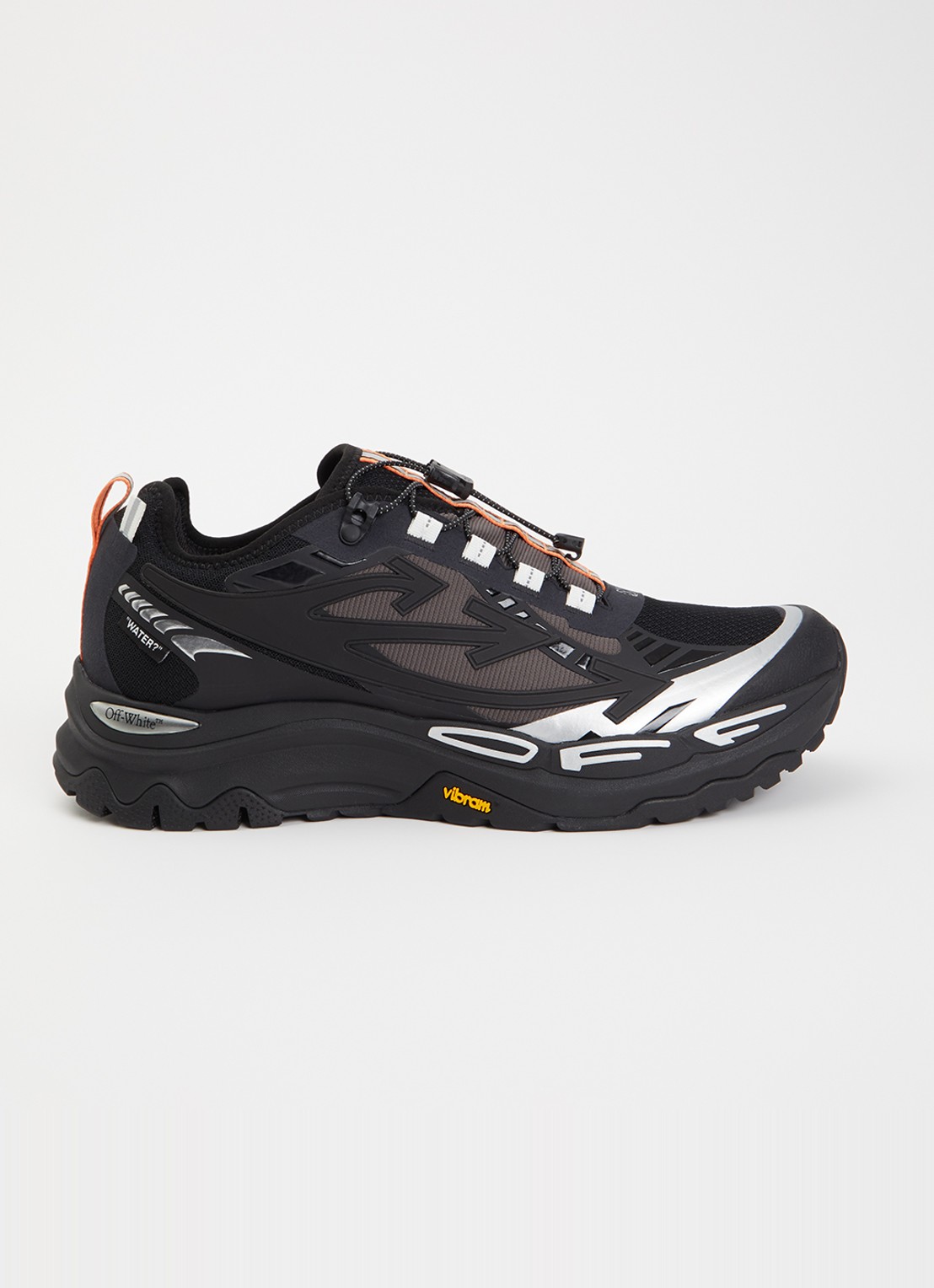 Off-White Be Right Back Trail sneaker van mesh met metallic details - voorkant 6 zwart