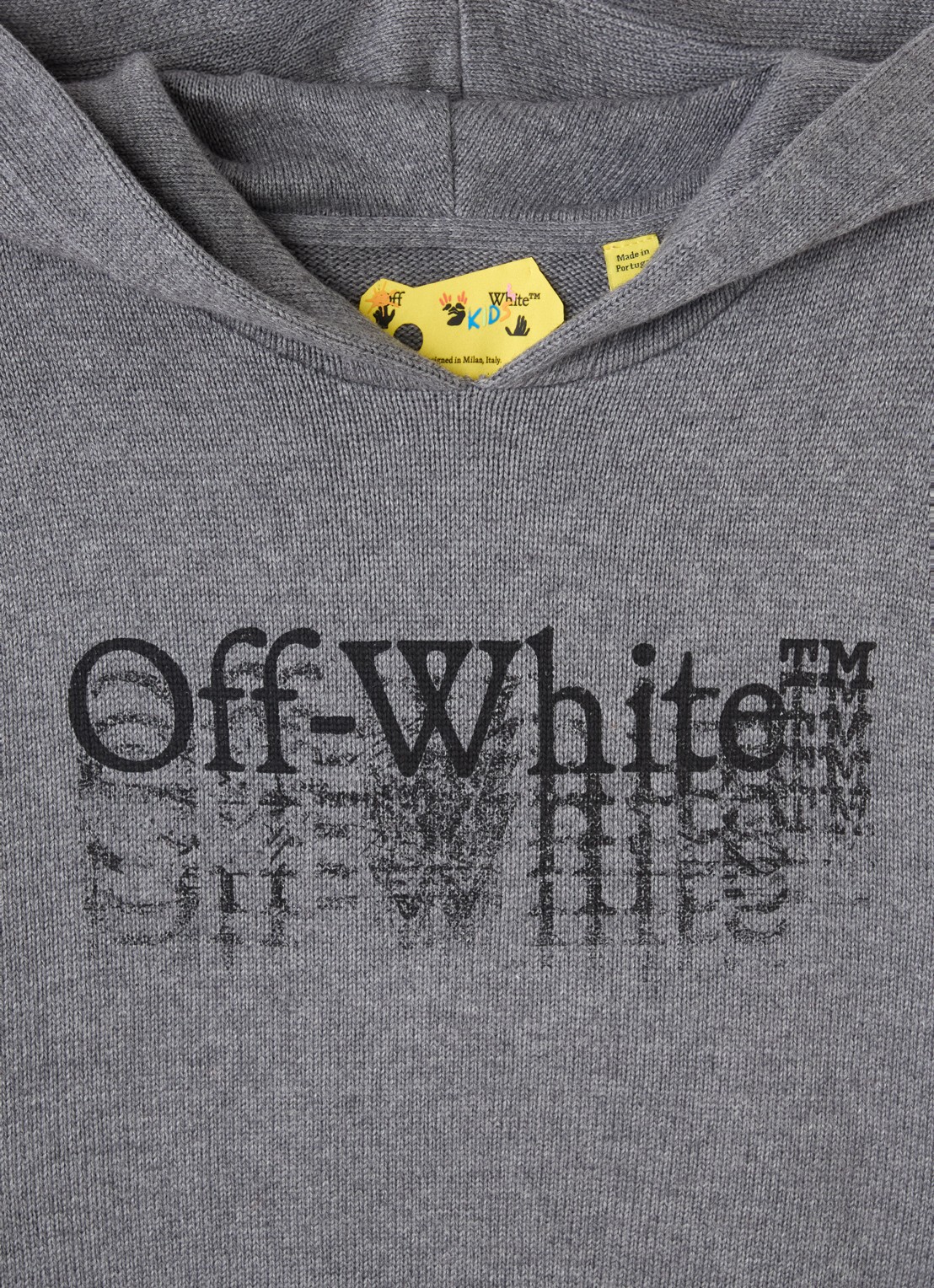 Off-White Big Bookish Stamp fijngebreide trui met capuchon en ingebreid logo - detail 3 donkergrijs