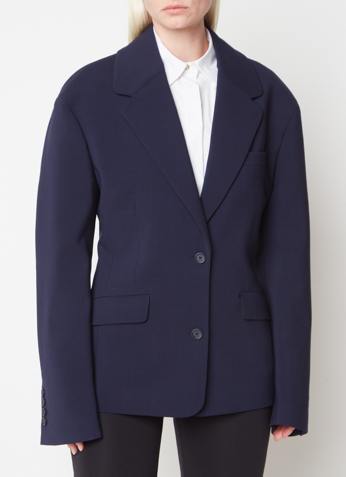 Off-White Blazer van wol met klepzakken - detail 4 blauw