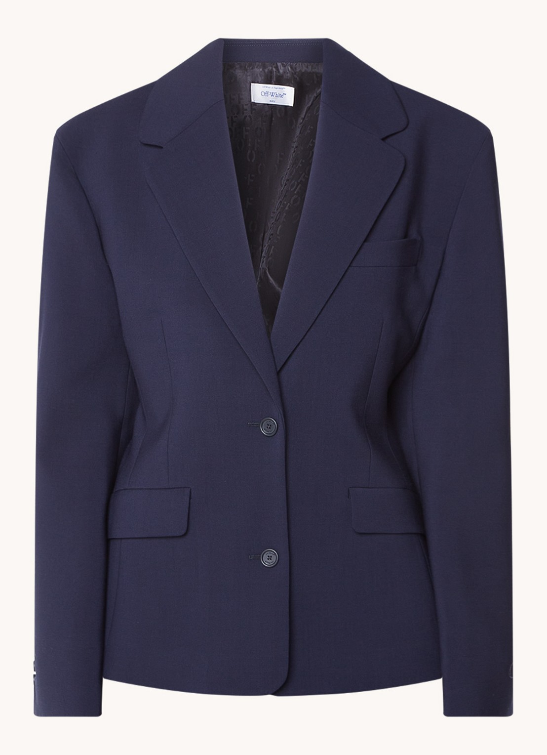 Off-White Blazer van wol met klepzakken - voorkant 2 blauw