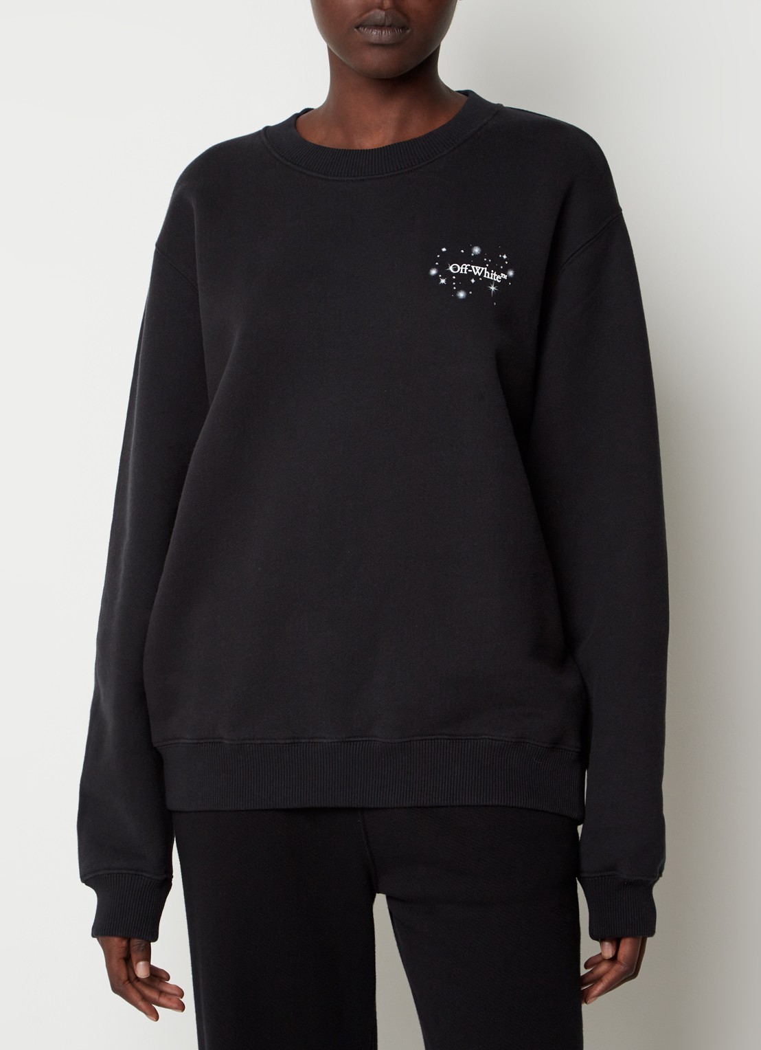 Off-White Bling Stars Arrow sweater met logo- en backprint - achterkant zwart