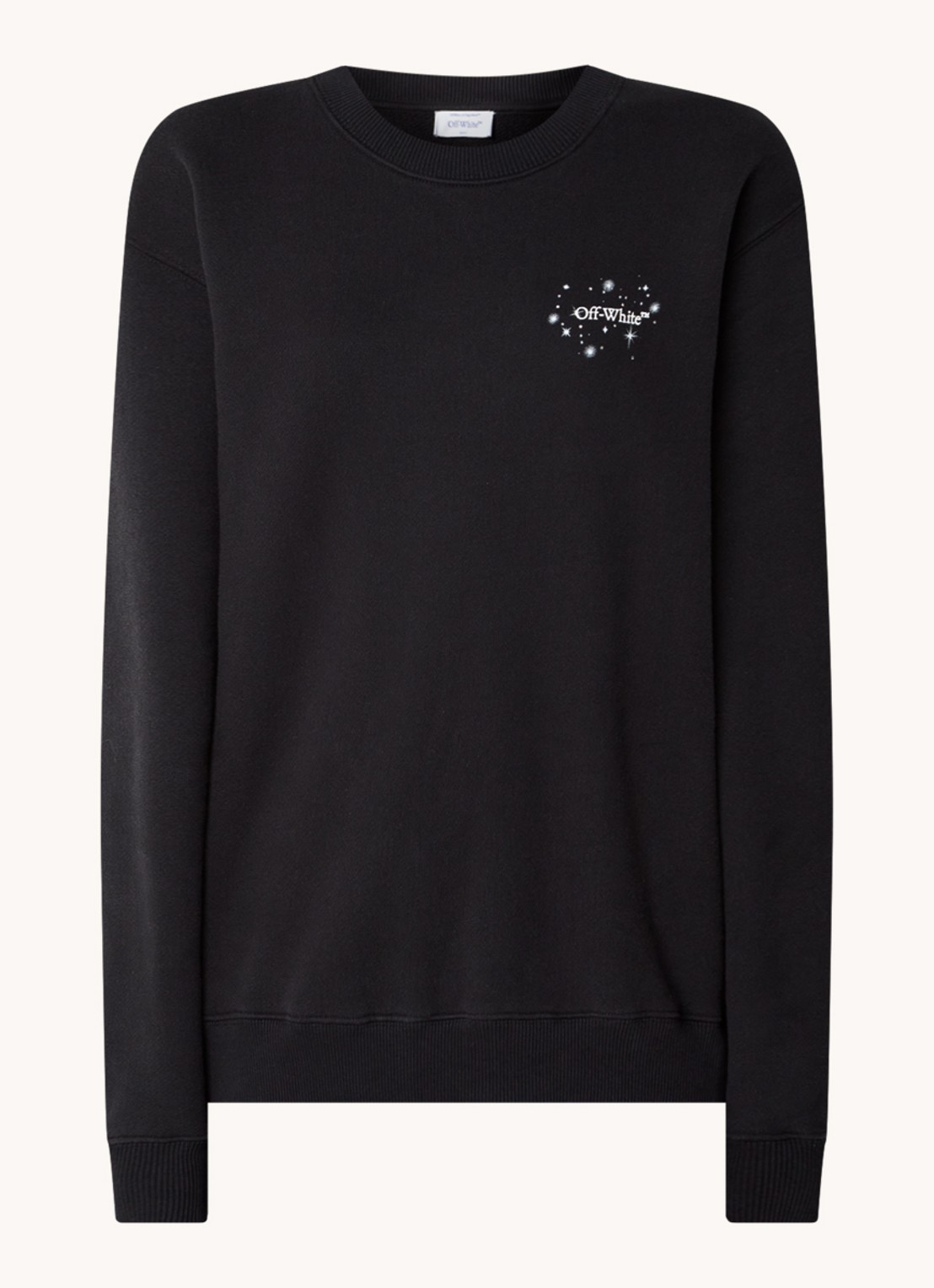 Off-White Bling Stars Arrow sweater met logo- en backprint - voorkant 4 zwart