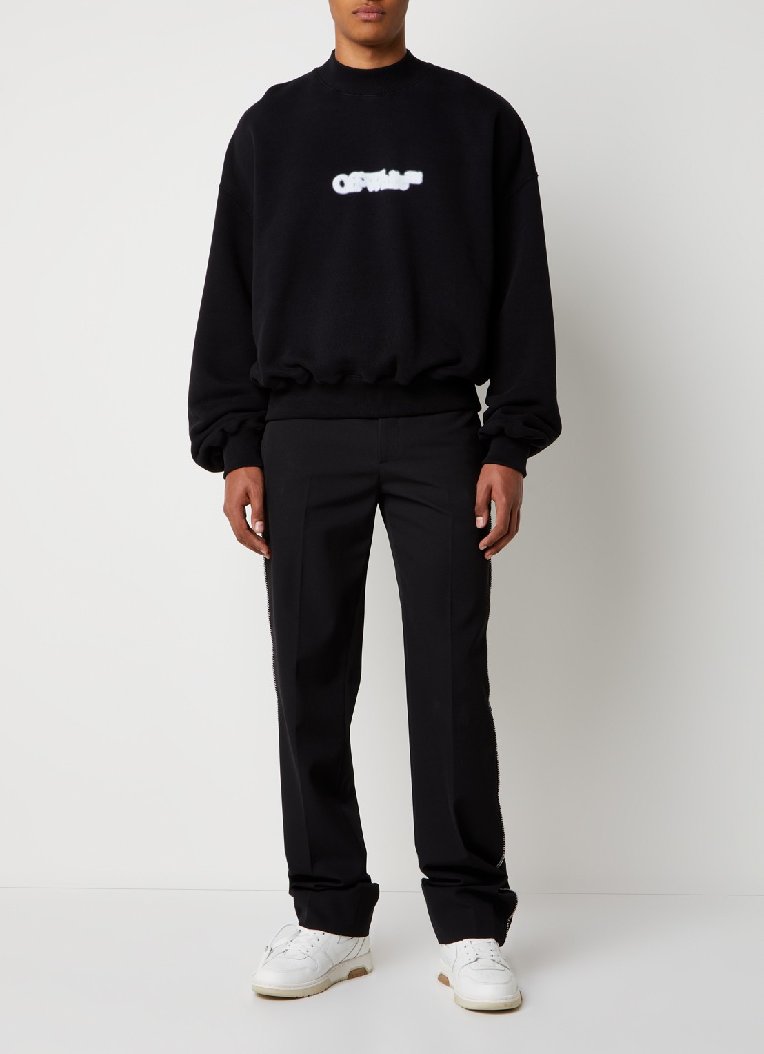 Off-White Blurr sweater met logoprint - voorkant 5 zwart