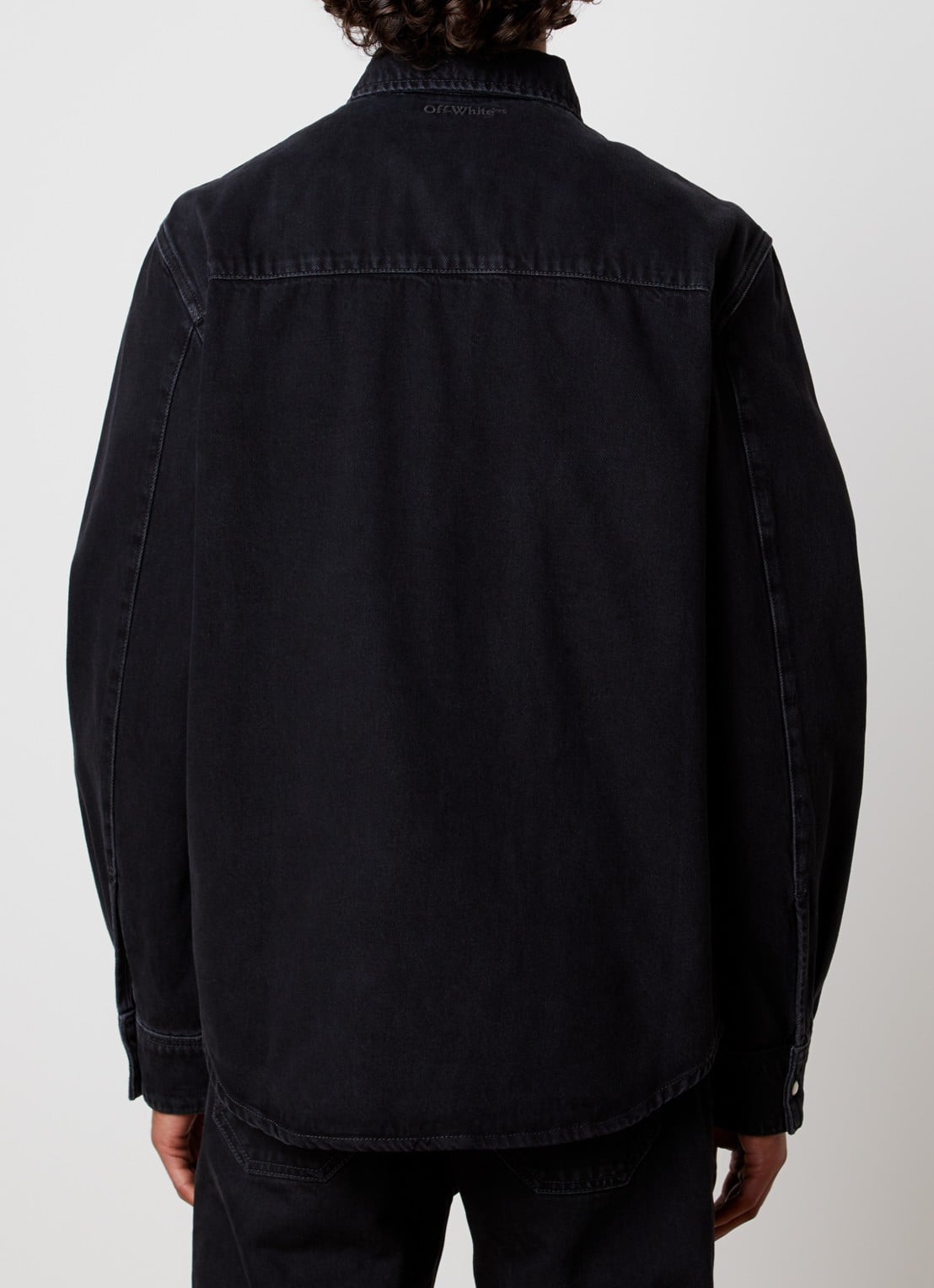 Off-White Bookish comfort fit overhemd van denim - achterkant zwart