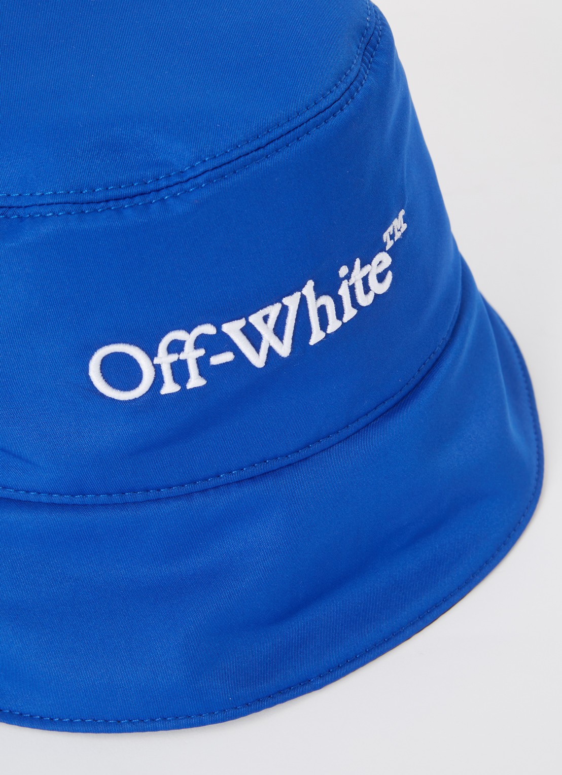 Off-White Bookish Reversible bucket hoed met logoborduring - detail 3 kobaltblauw