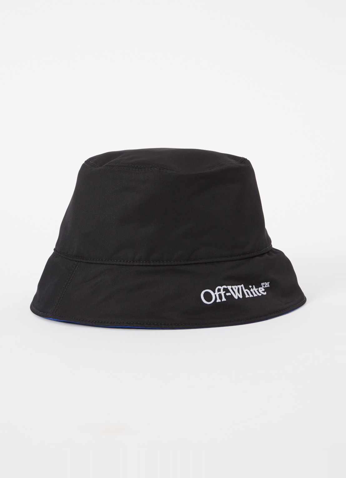 Off-White Bookish Reversible bucket hoed met logoborduring - detail 4 kobaltblauw