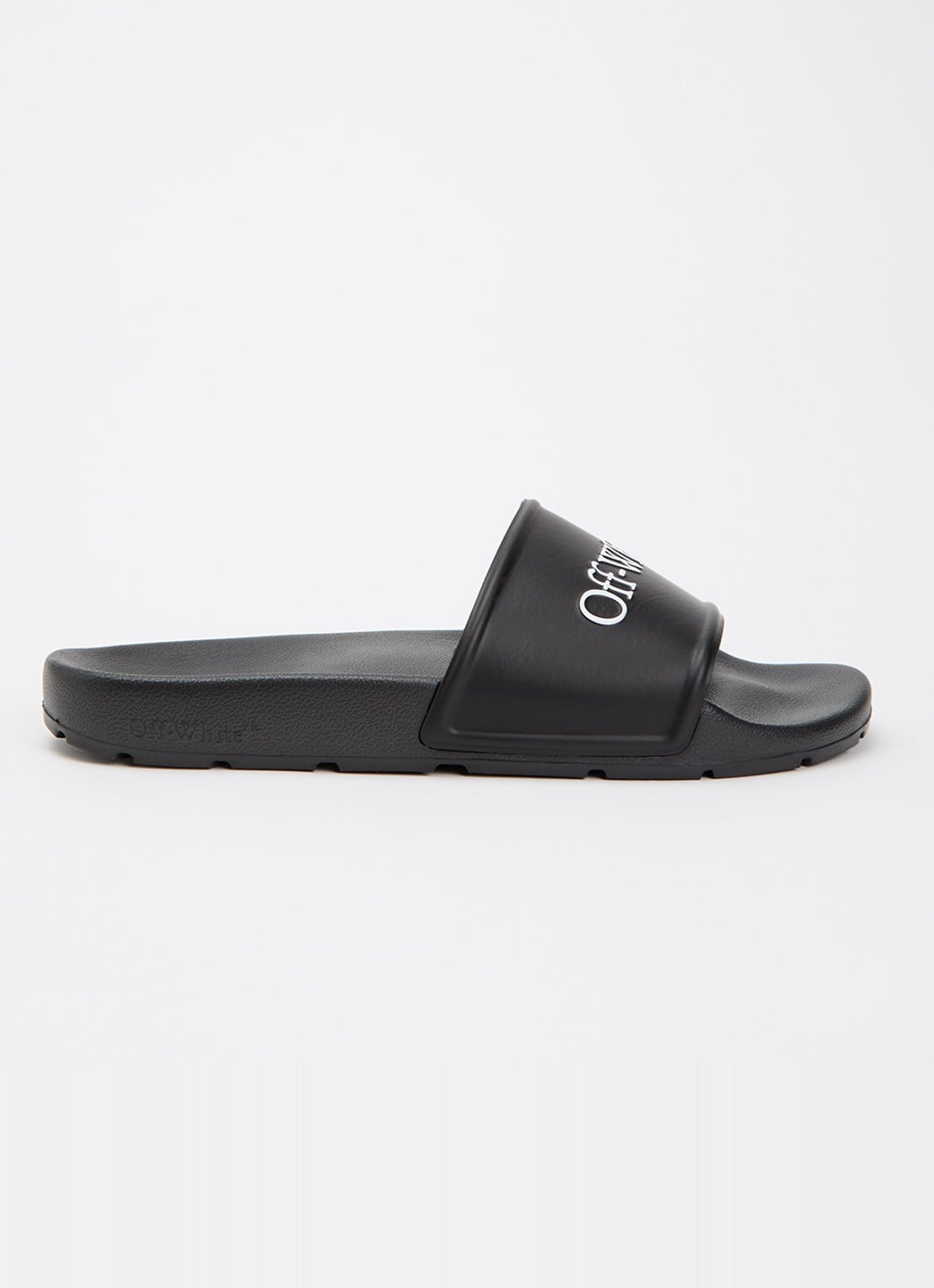 Off-White Bookish slipper met logo - voorkant zwart