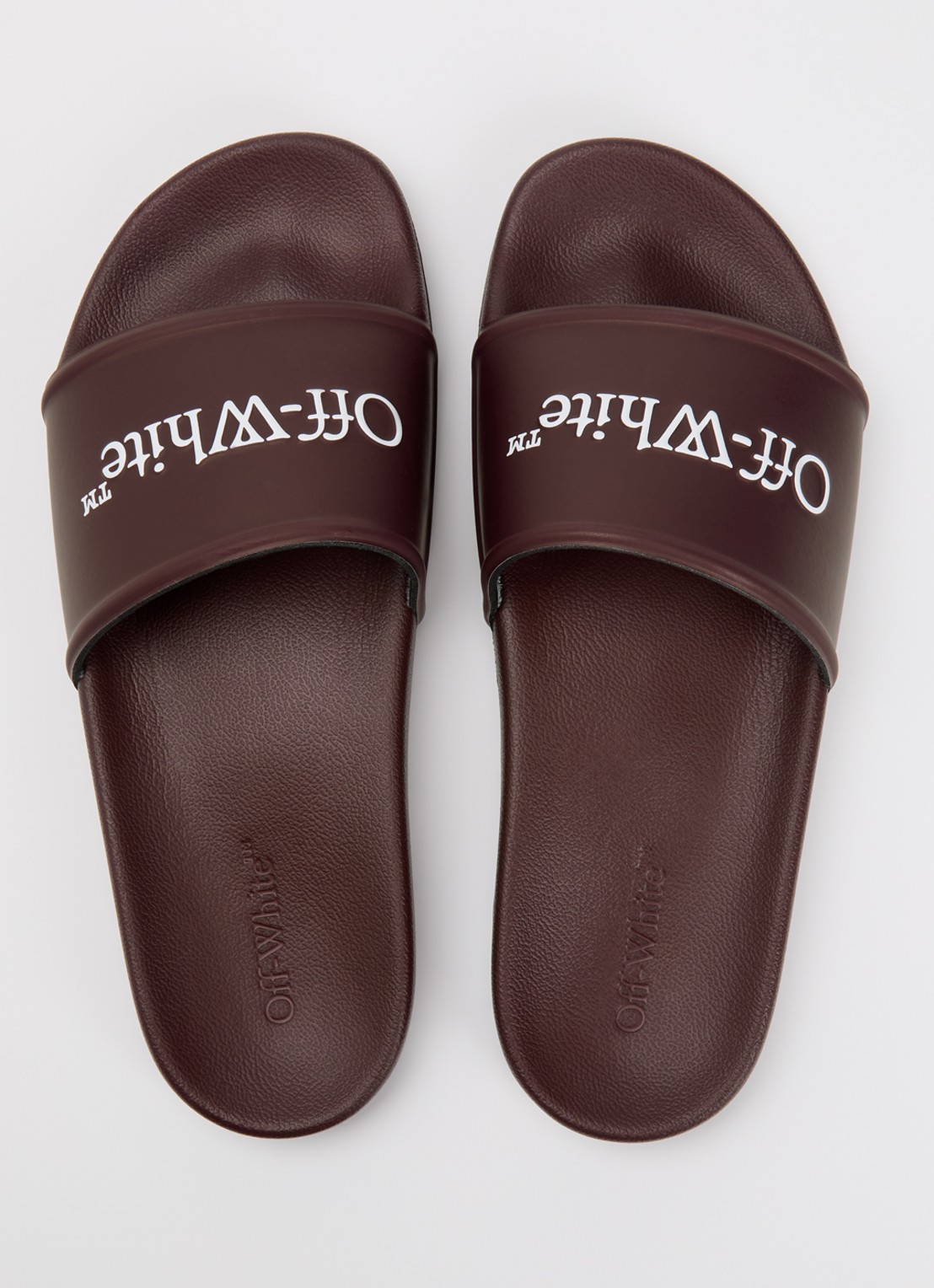 Off-White Bookish slipper met logo - detail 3 bordeauxrood