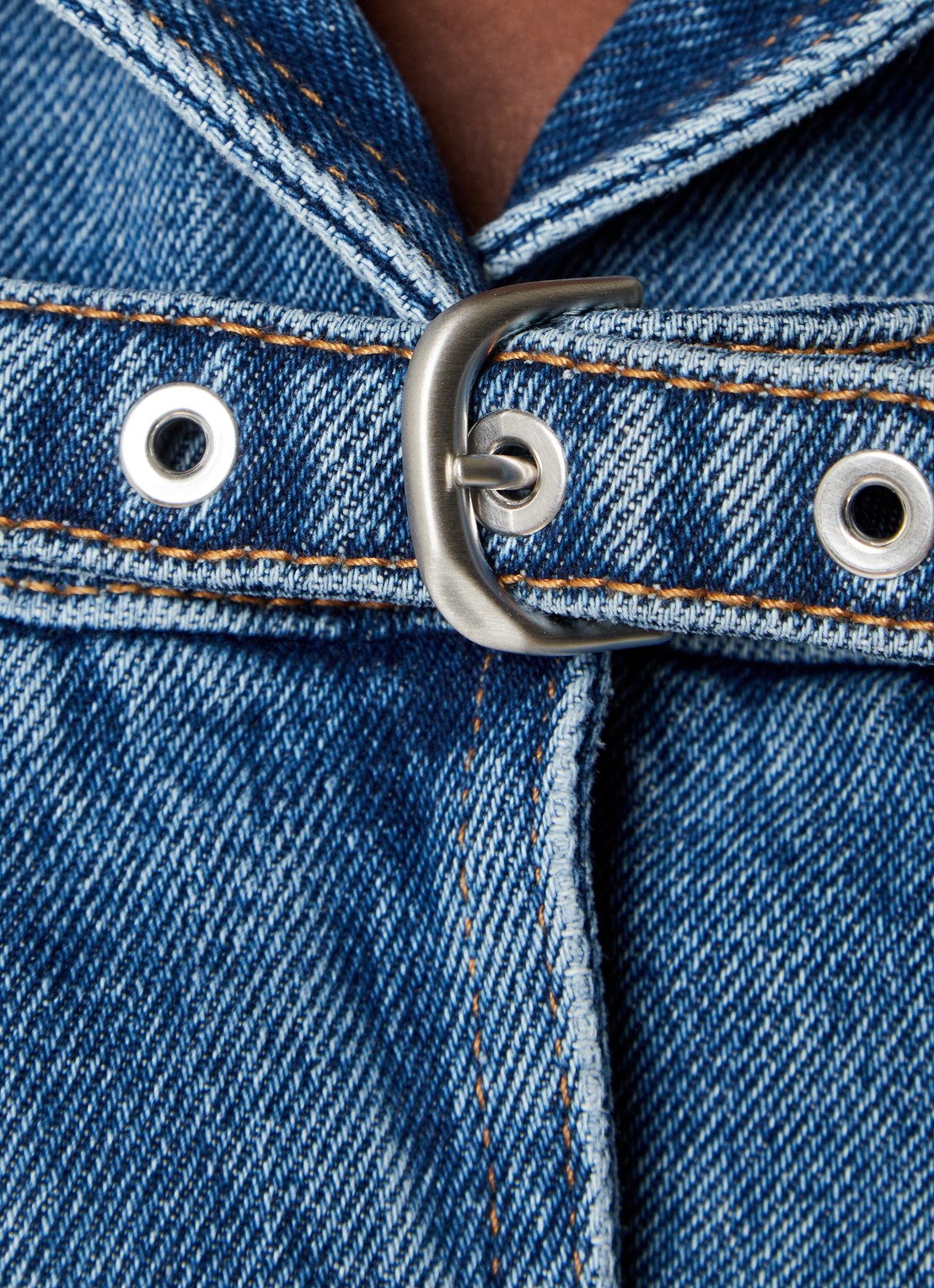 Off-White Cargo cropped spijkerjas met schoudervulling - detail 6 indigo