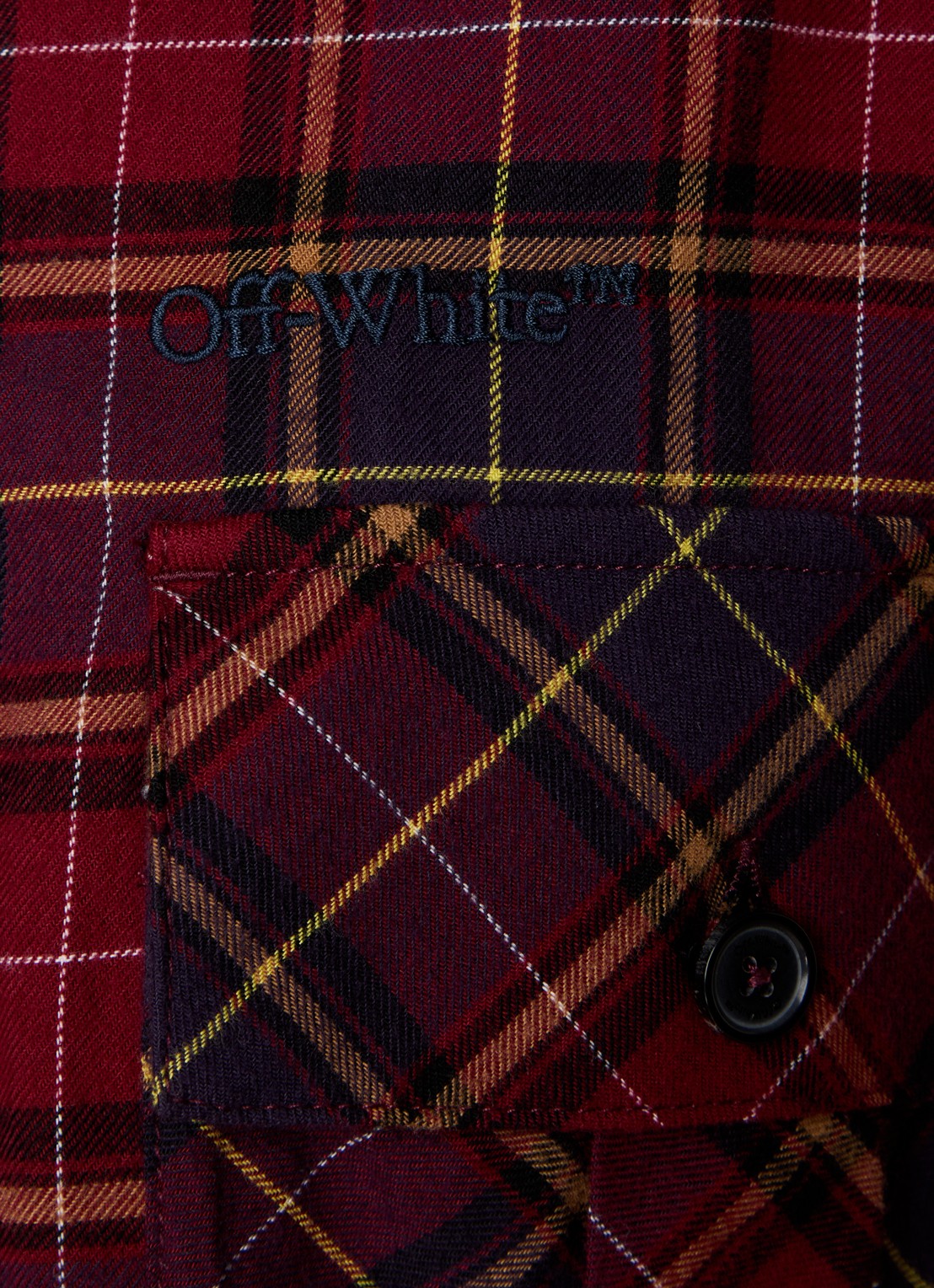 Off-White Check blouse met ruitdessin - detail 2 bordeauxrood