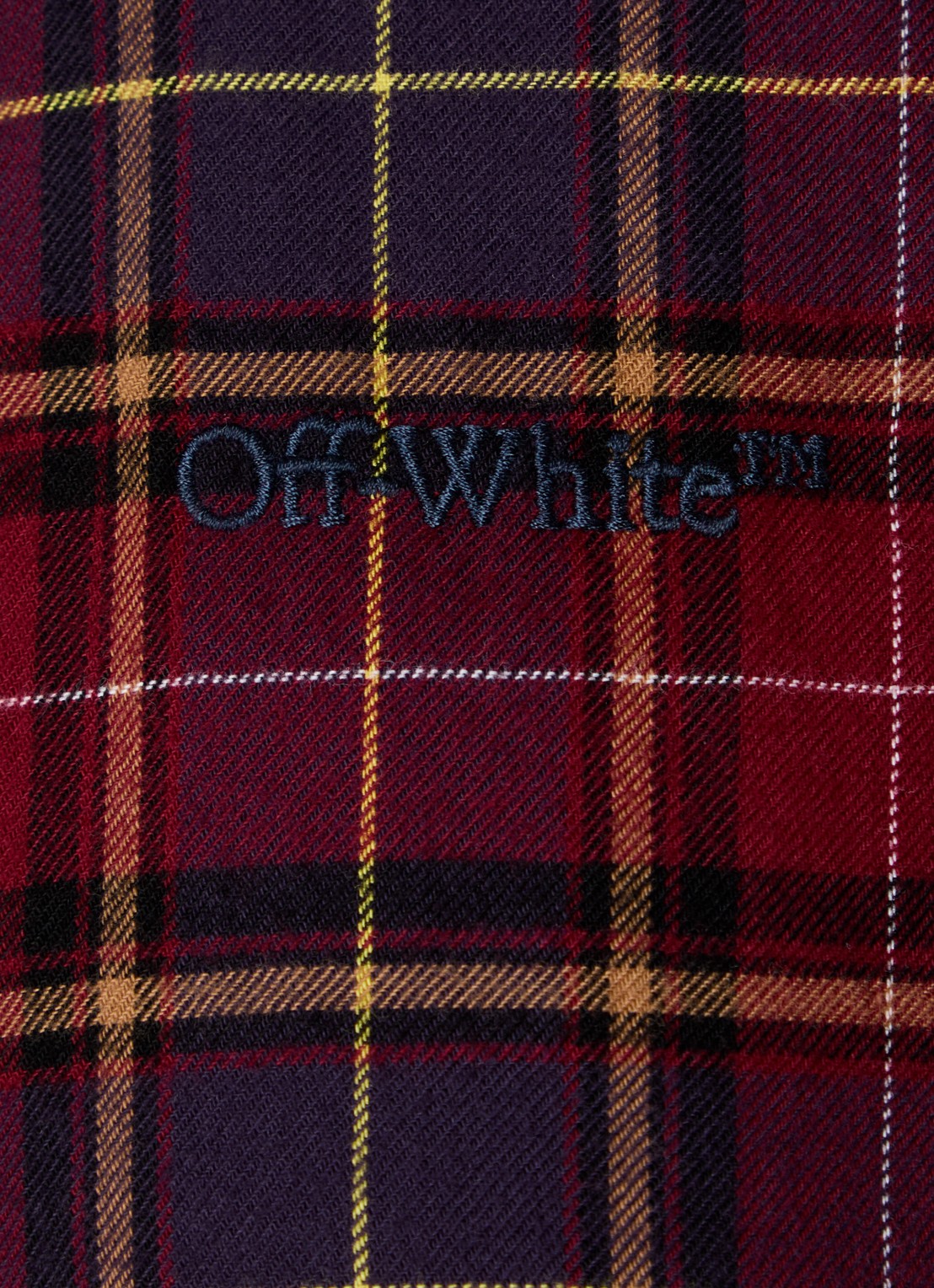 Off-White Check blouse met ruitdessin - detail 5 bordeauxrood