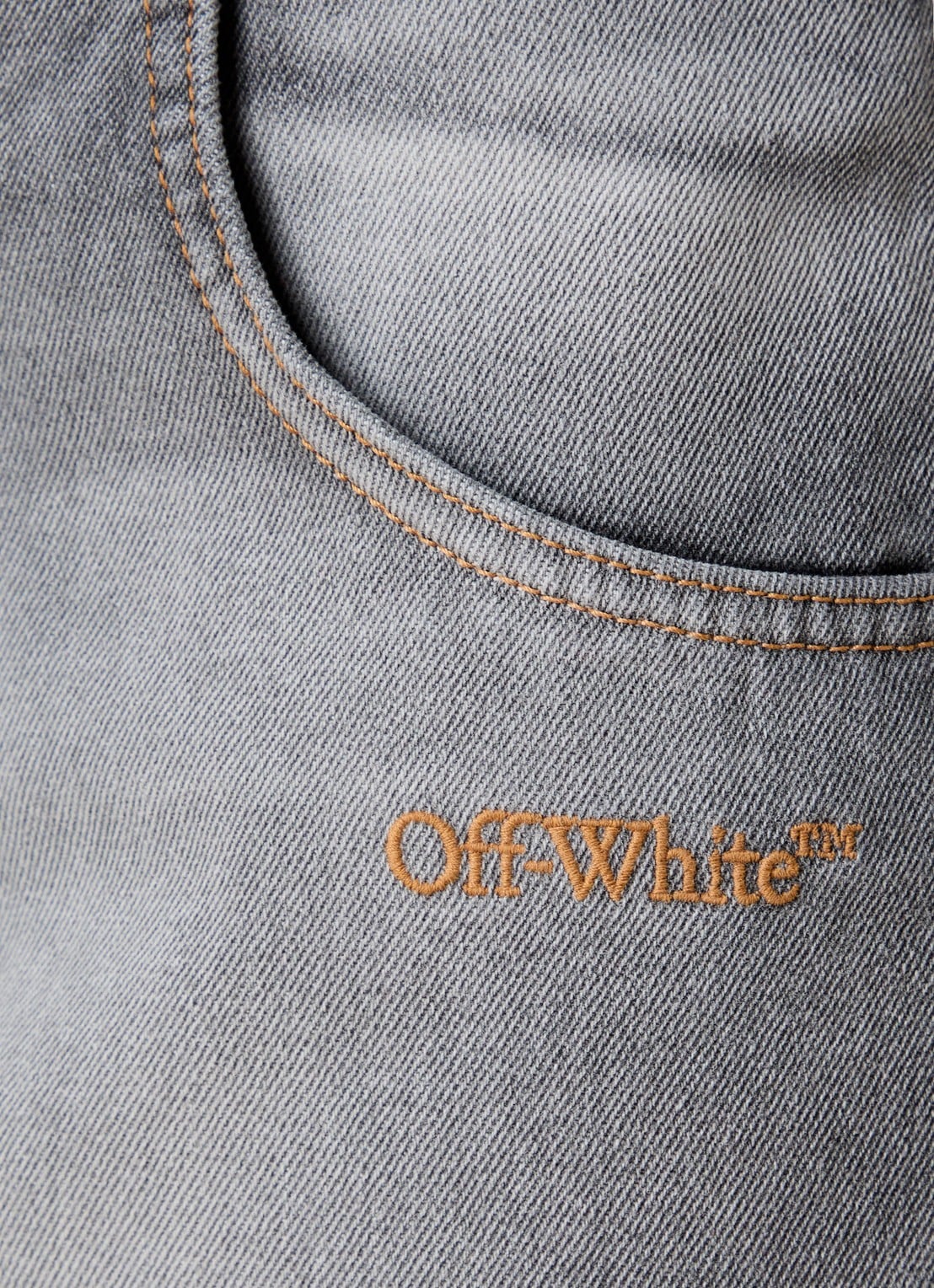 Off-White Check high waist midi spijkerrok met ruitdessin - detail 4 zwart