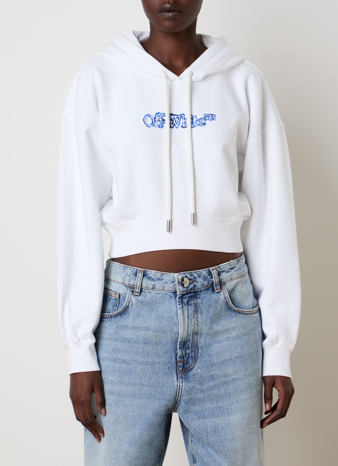 Off-White Cloudy Arrow hoodie met logo - achterkant wit