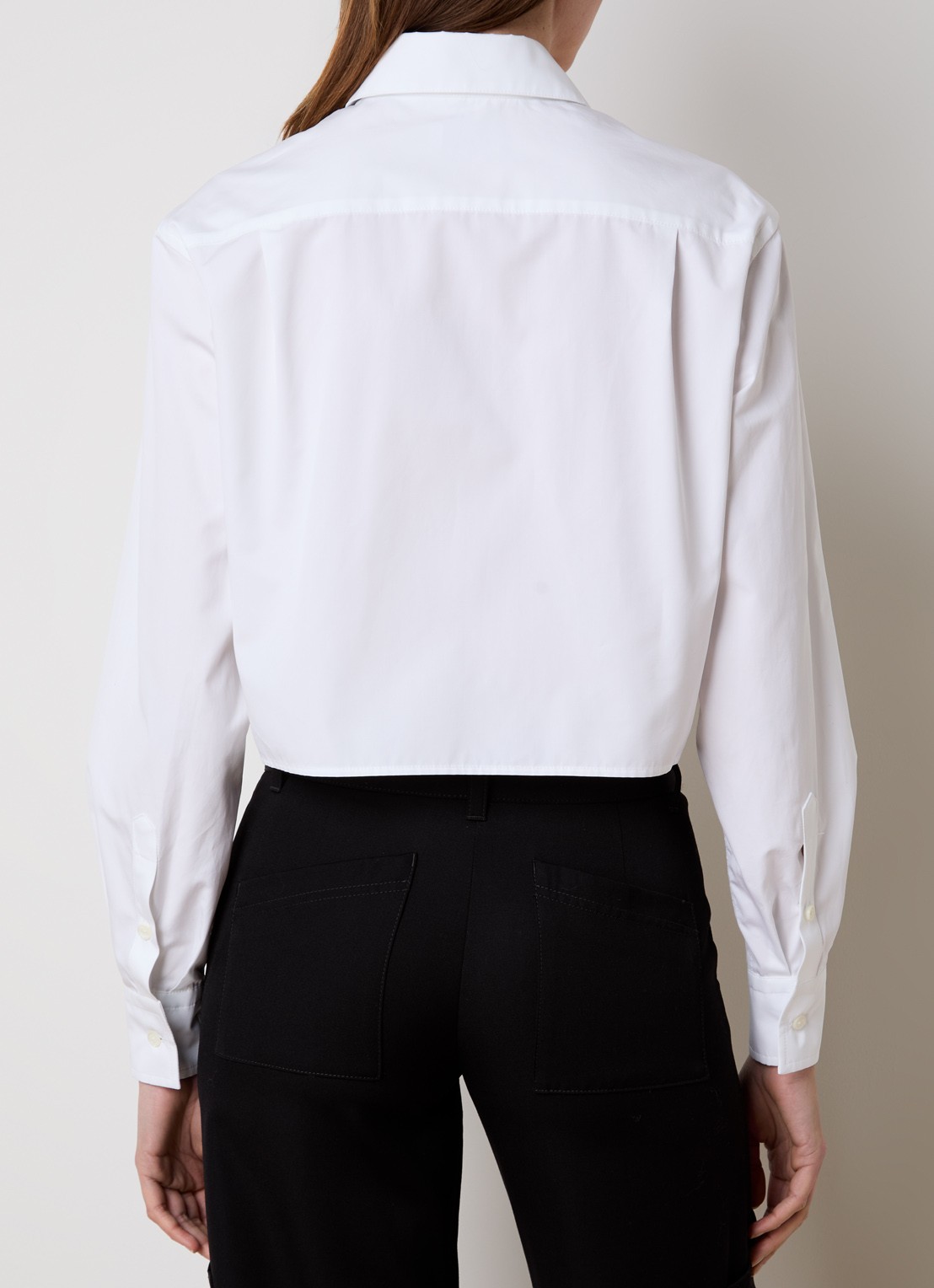 Off-White Cropped blouse met logoborduring - achterkant 3 wit