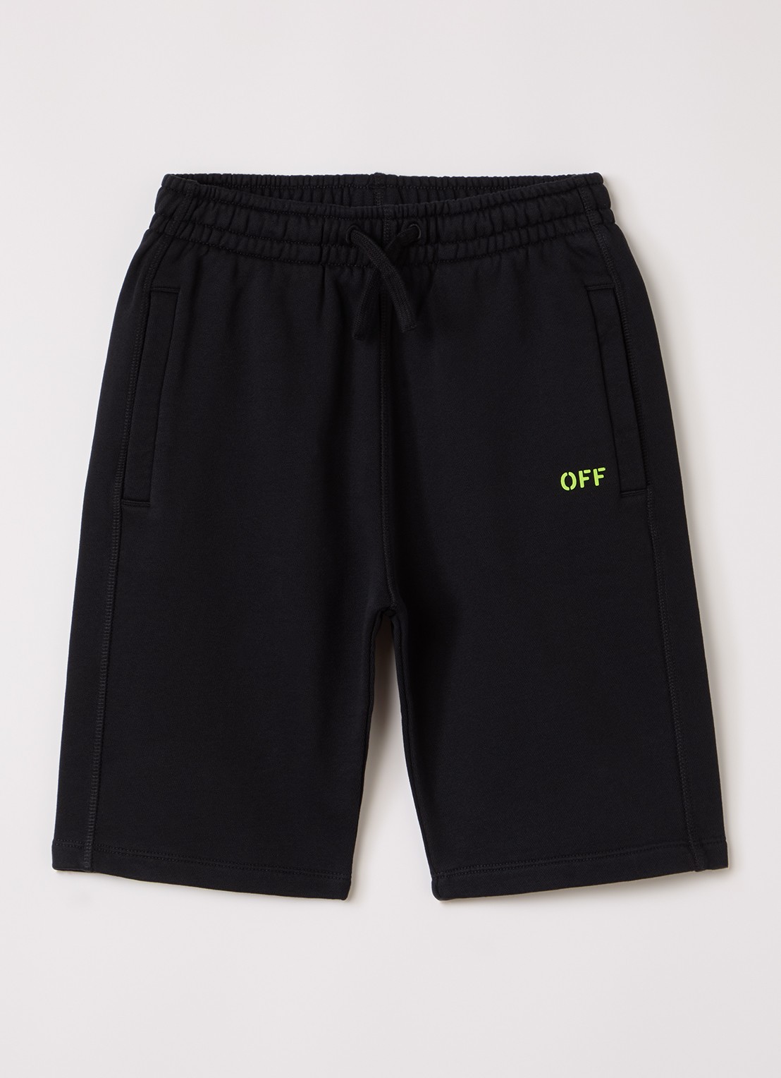 Off-White Diag straight fit korte joggingbroek met logo- en backprint - voorkant 2 zwart
