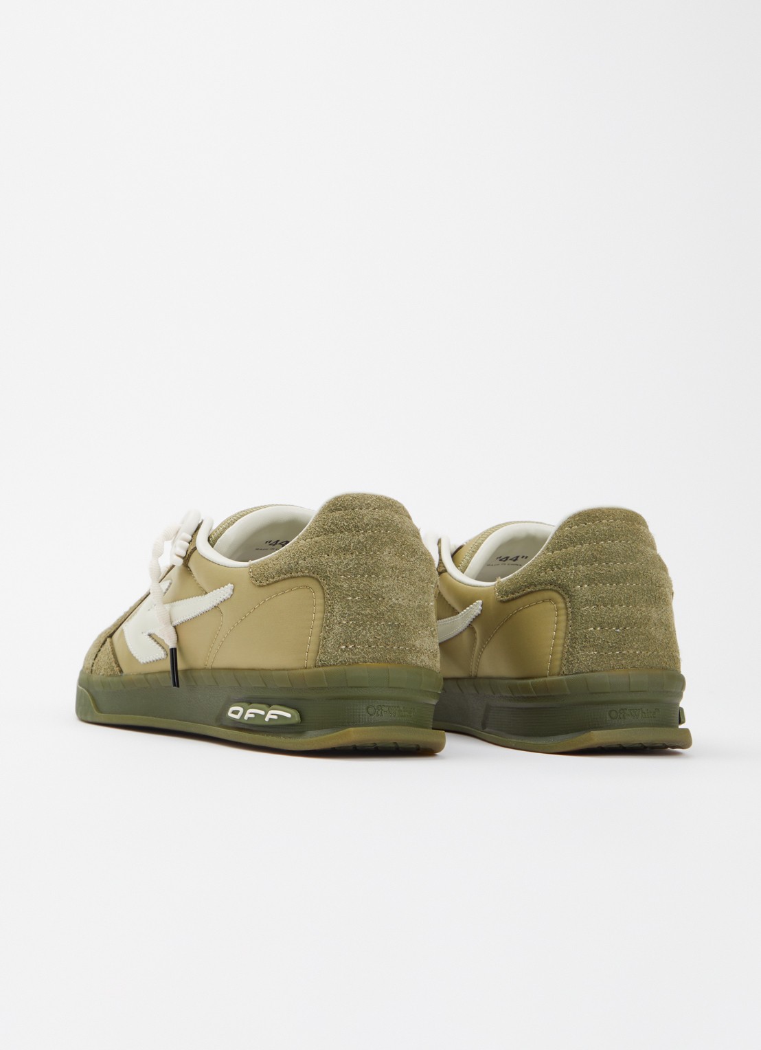 Off-White End Of Play sneaker met details van kalfsleer en suède - achterkant 5 mosgroen