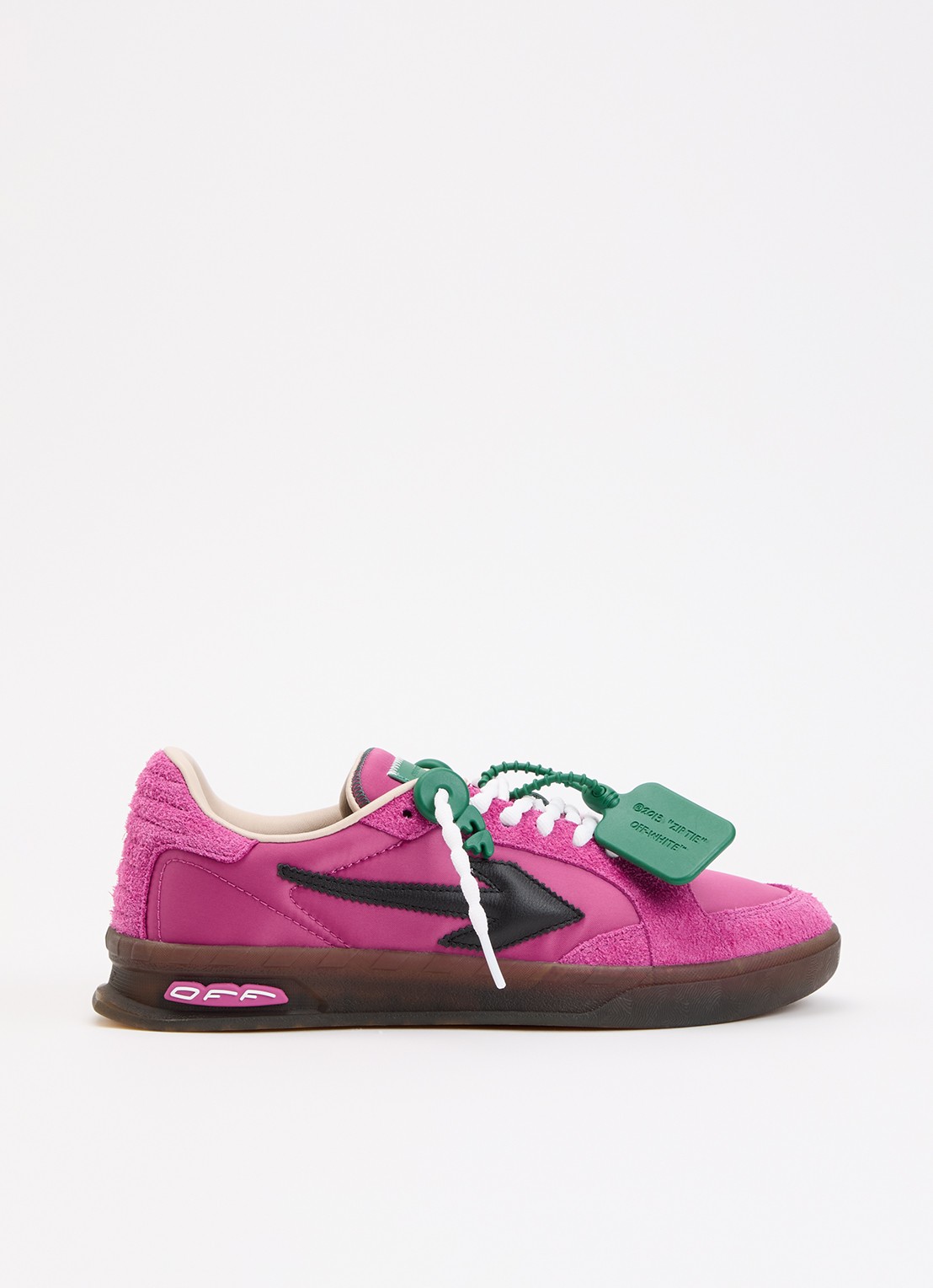 Off-White End Of Play sneaker met details van suède - voorkant 6 fuchsia