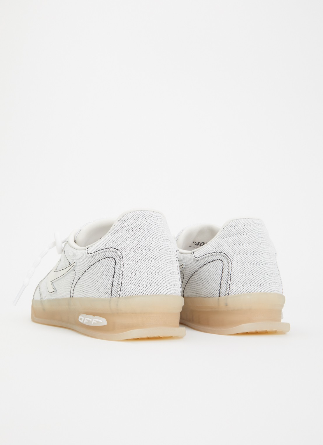 Off-White End Of Play sneaker van denim met details van kalfsleer - achterkant 6 wit