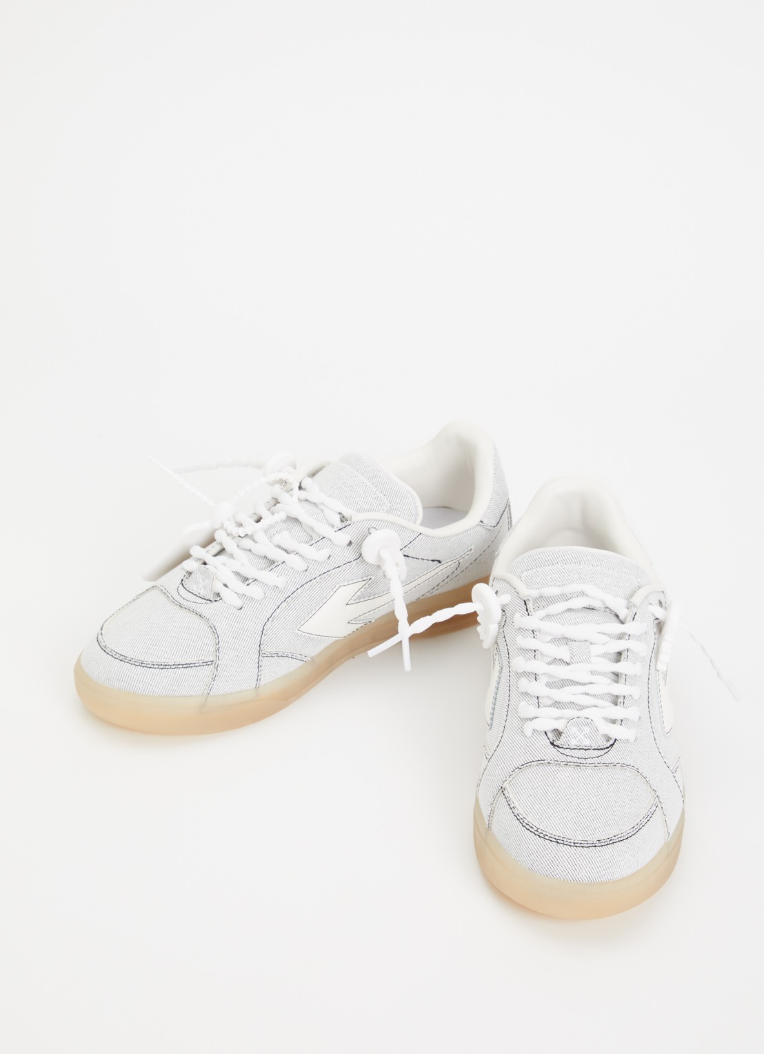 Off-White End Of Play sneaker van denim met details van kalfsleer - detail 2 wit