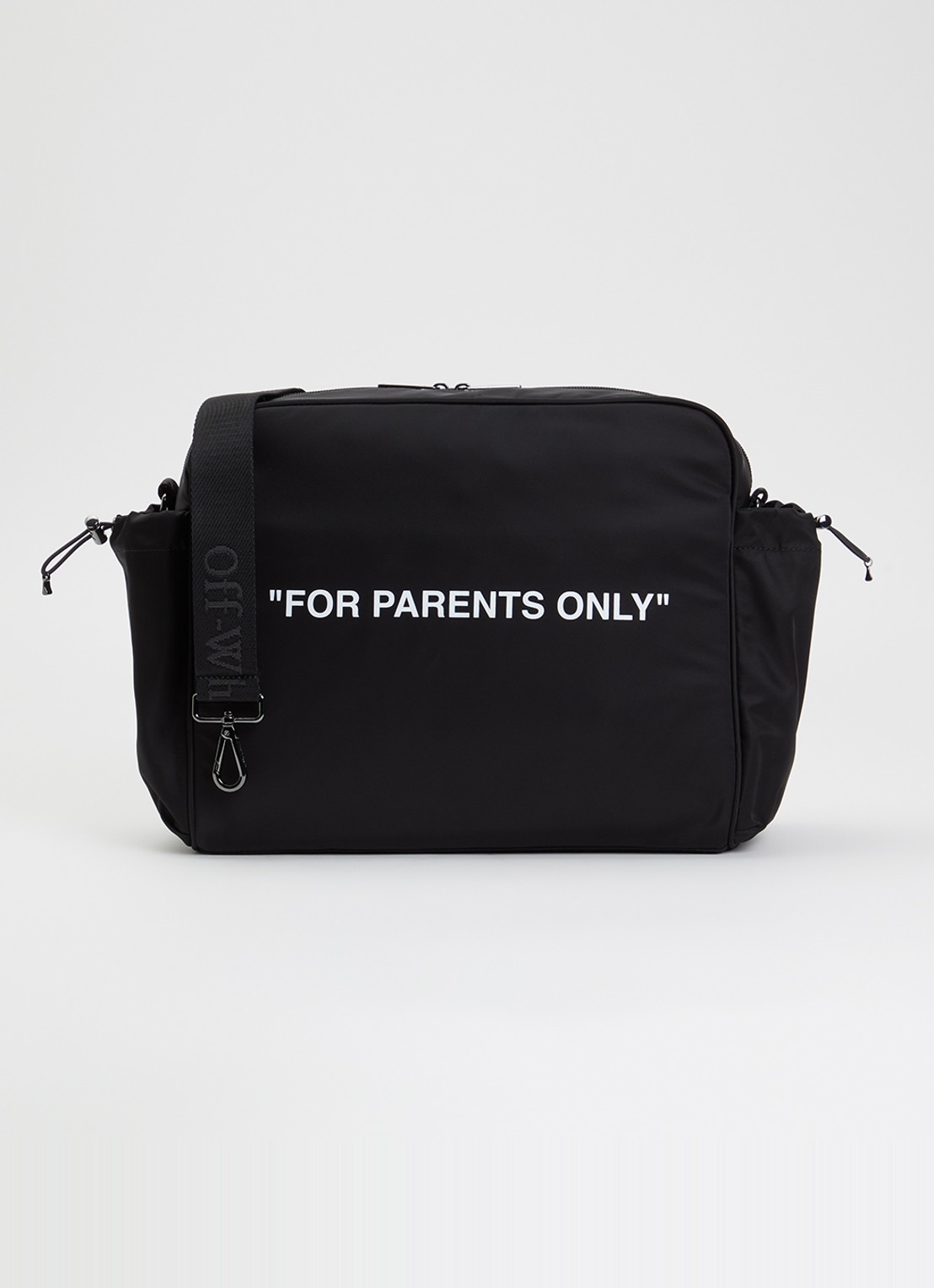 Off-White For Parents Only luiertas met afneembare schouderriem - voorkant 2 zwart