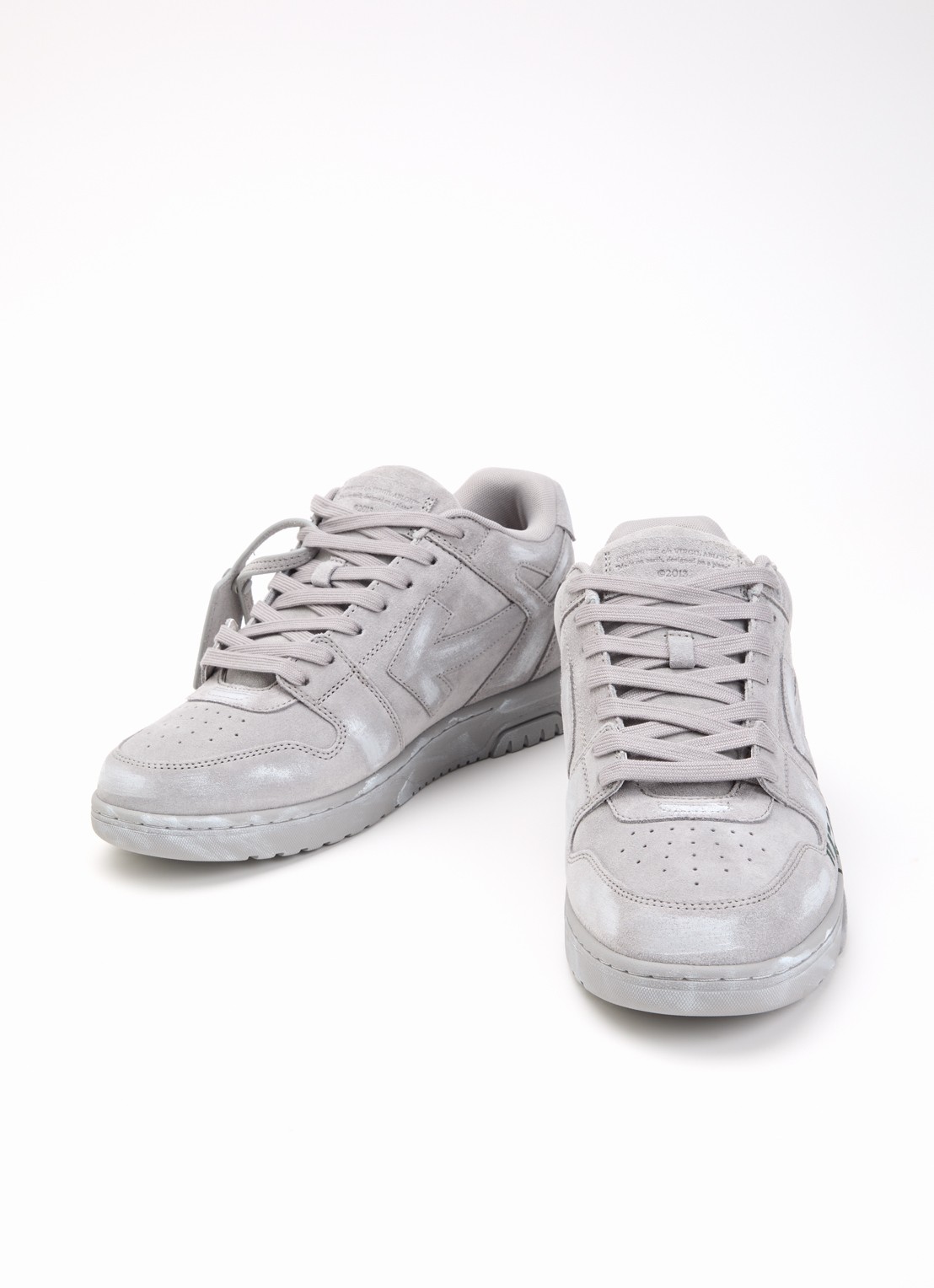 Off-White For Walking sneaker van suède - detail 2 grijs