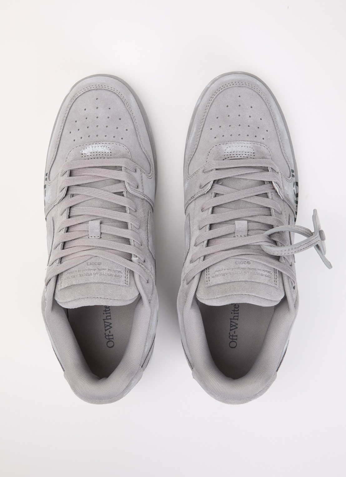Off-White For Walking sneaker van suède - detail 3 grijs